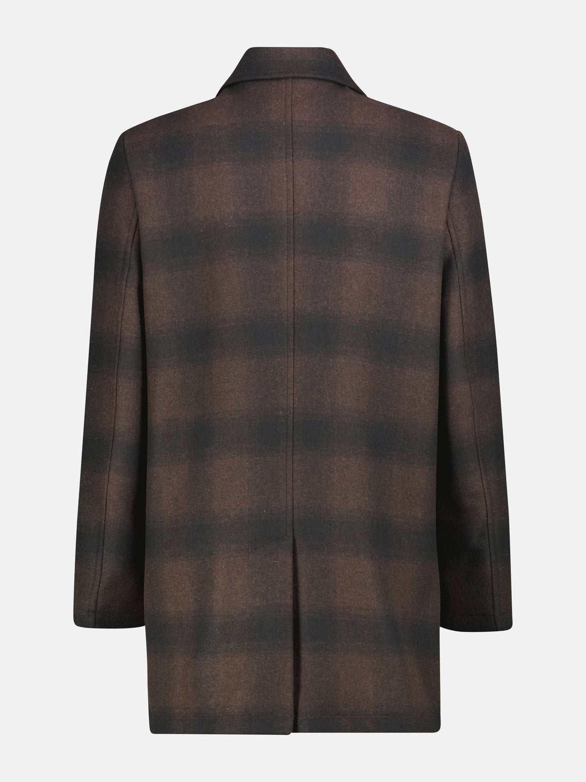 Men's checked blended coat with a revere collar