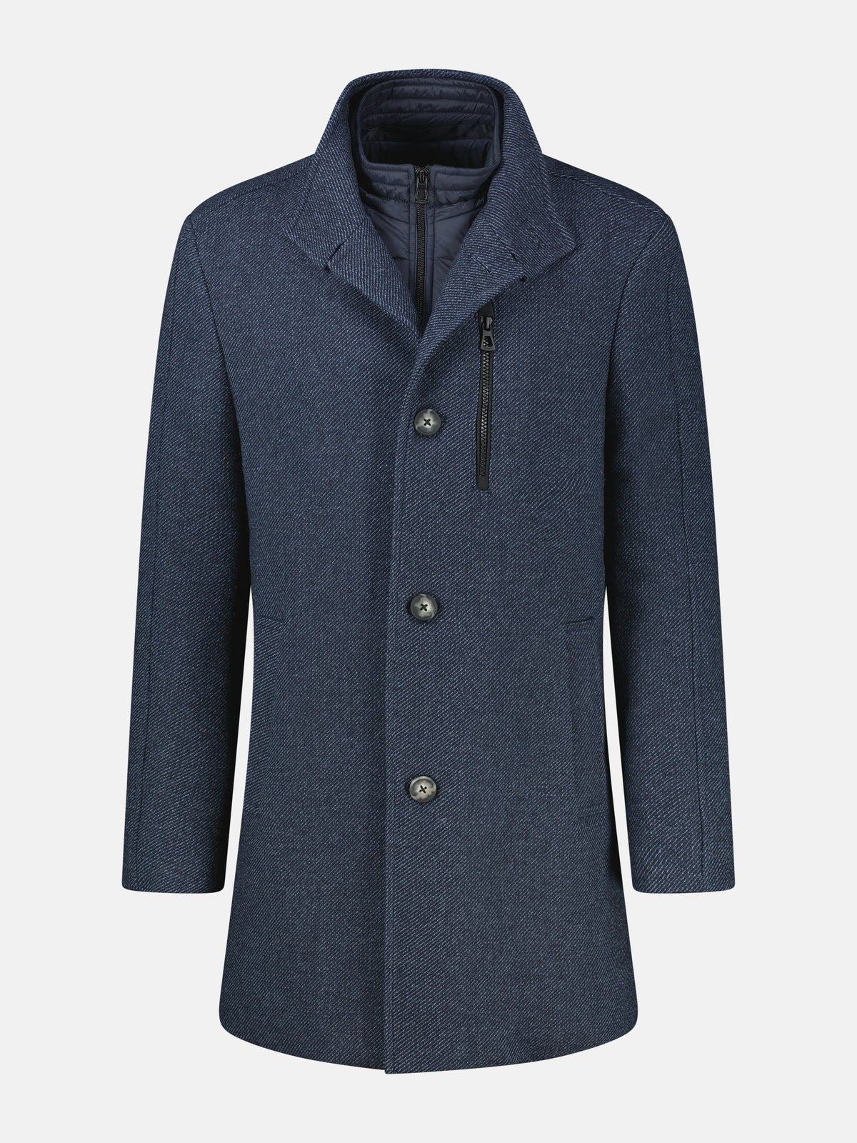 Casual 2-in-1 jas van wolmix in korte maat