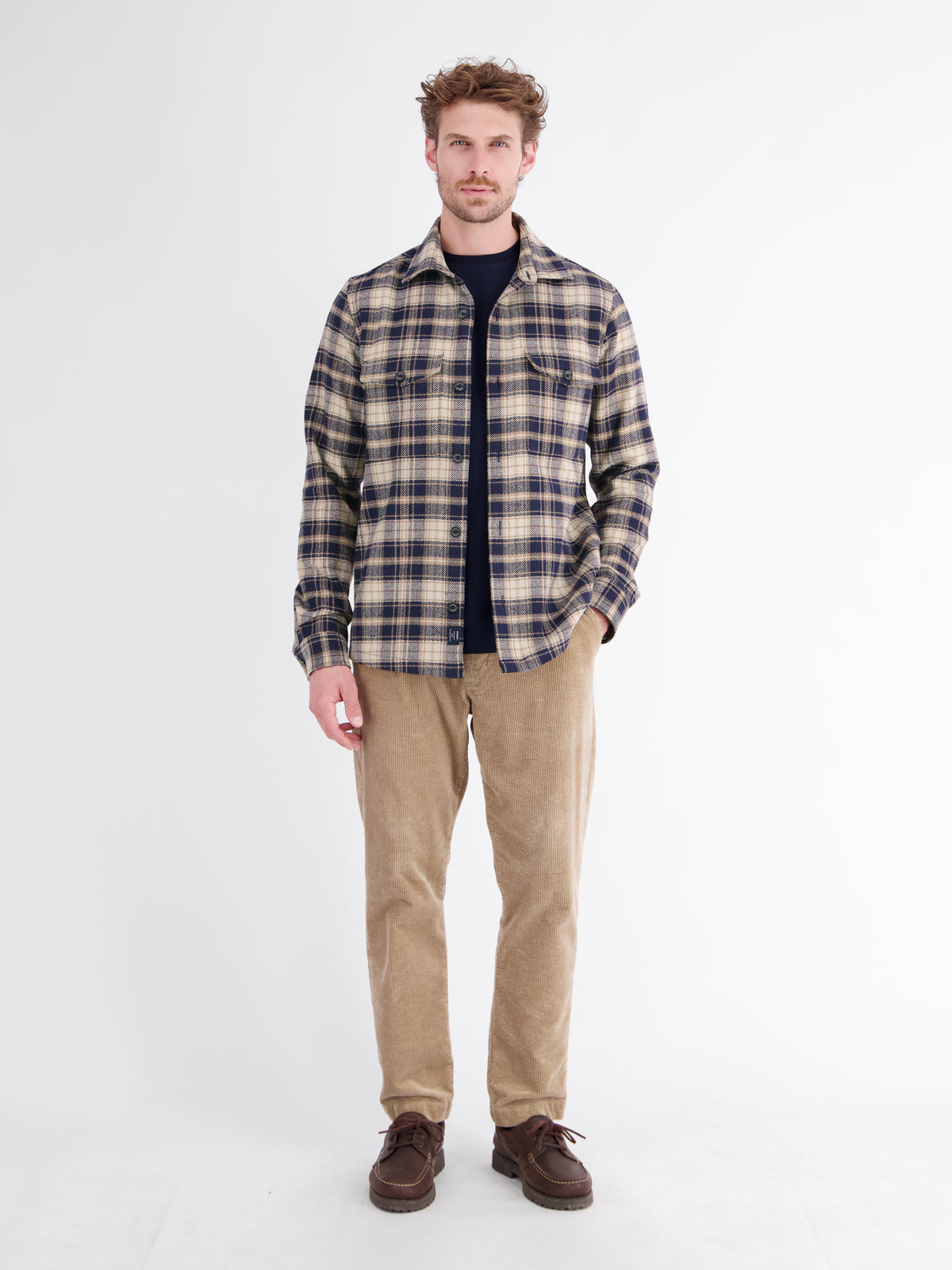 Sportives Overshirt in Karooptik aus softem Flanell - Langarmhemd
