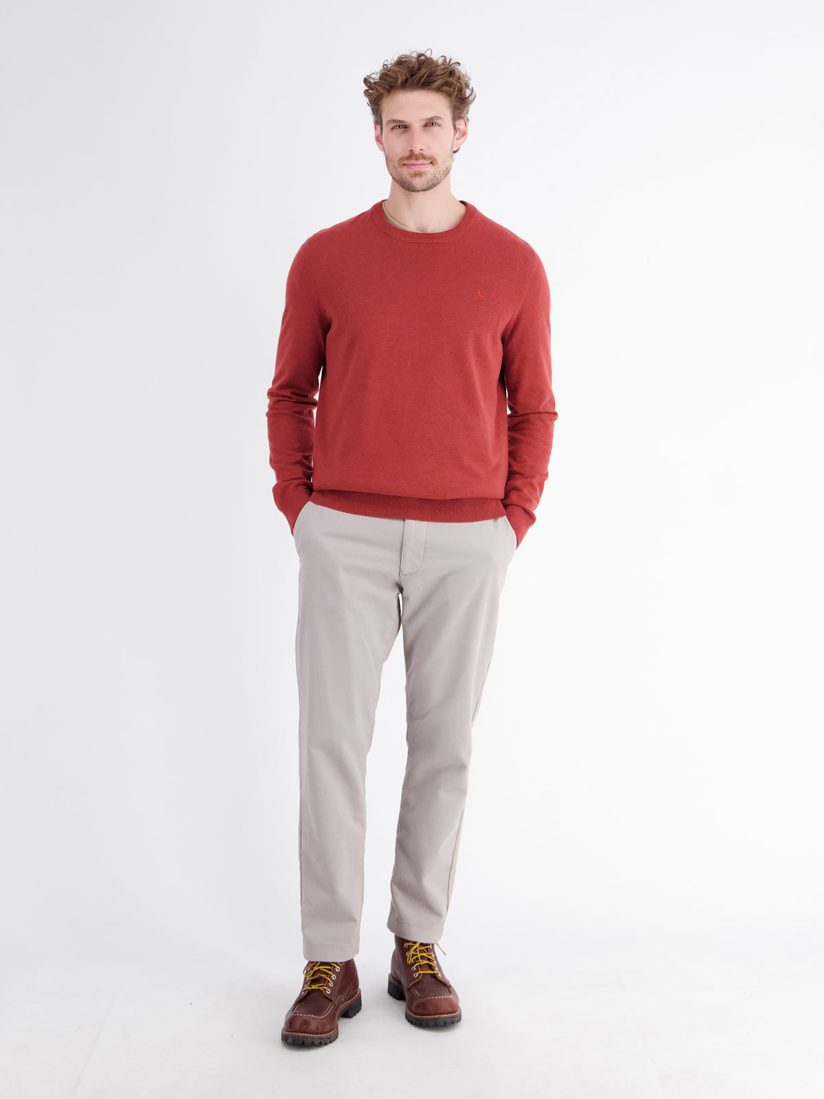 Strickpullover aus weichem Baumwollmix mit softer Haptik - Rundhalspullover