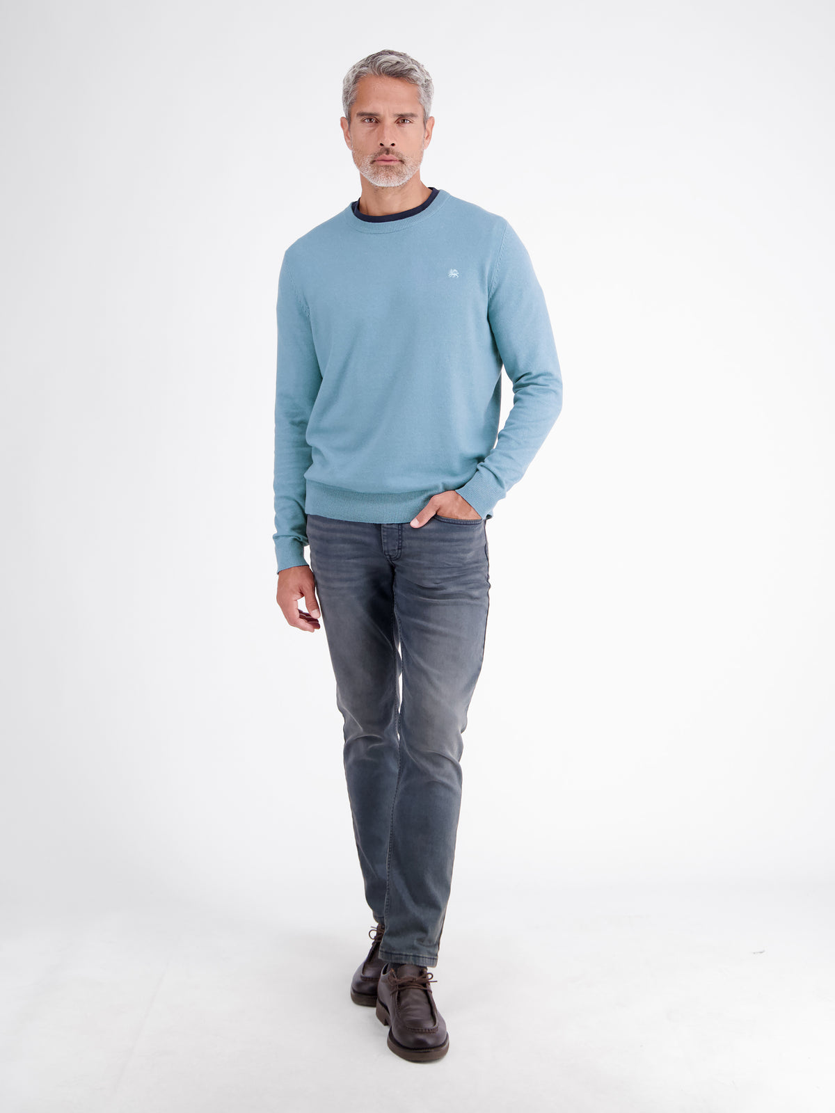 Strickpullover aus weichem Baumwollmix mit softer Haptik - Rundhalspullover
