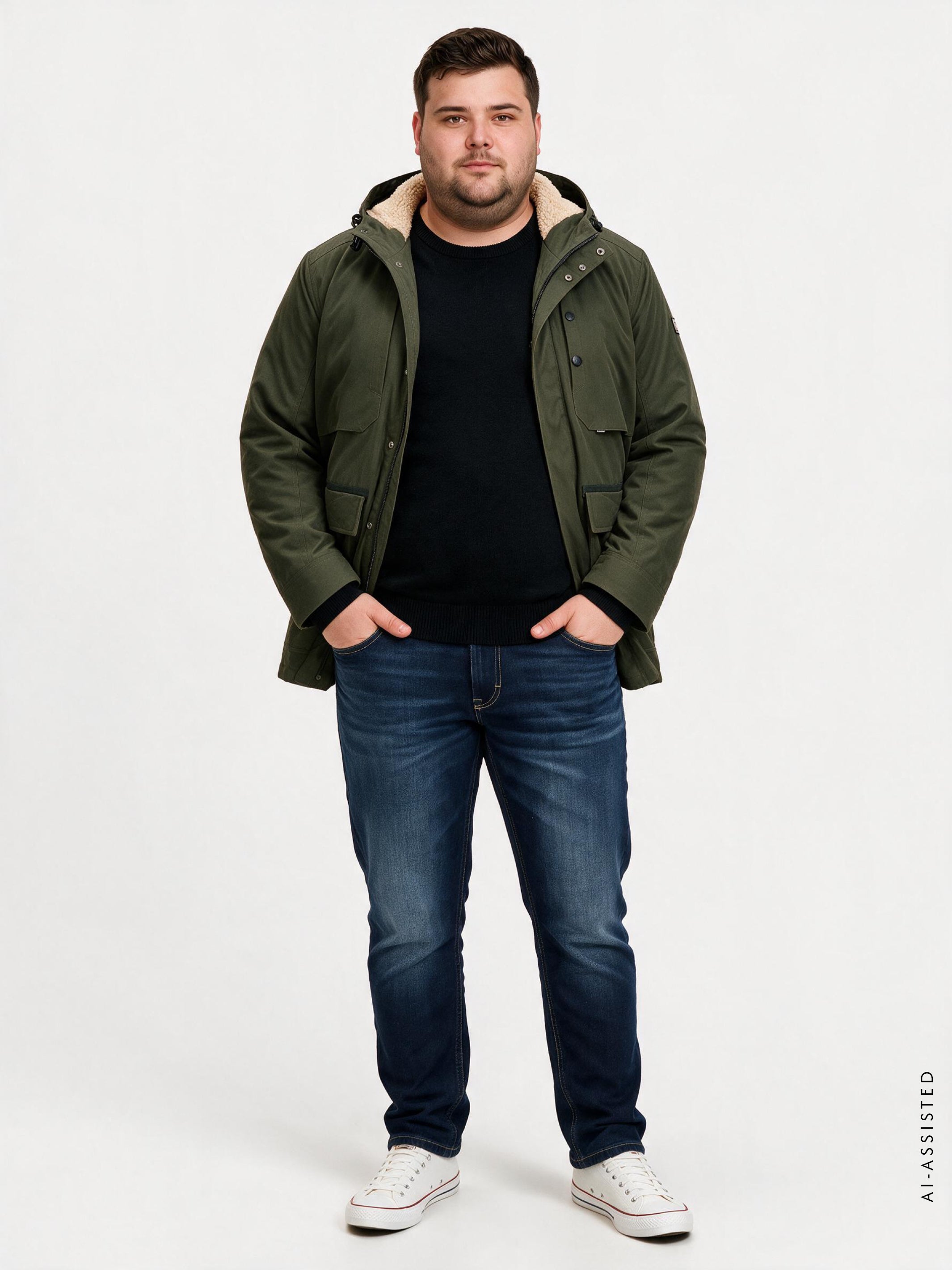 Jacke im Parka-Stil, wind- und wasserabweisend, große Größen