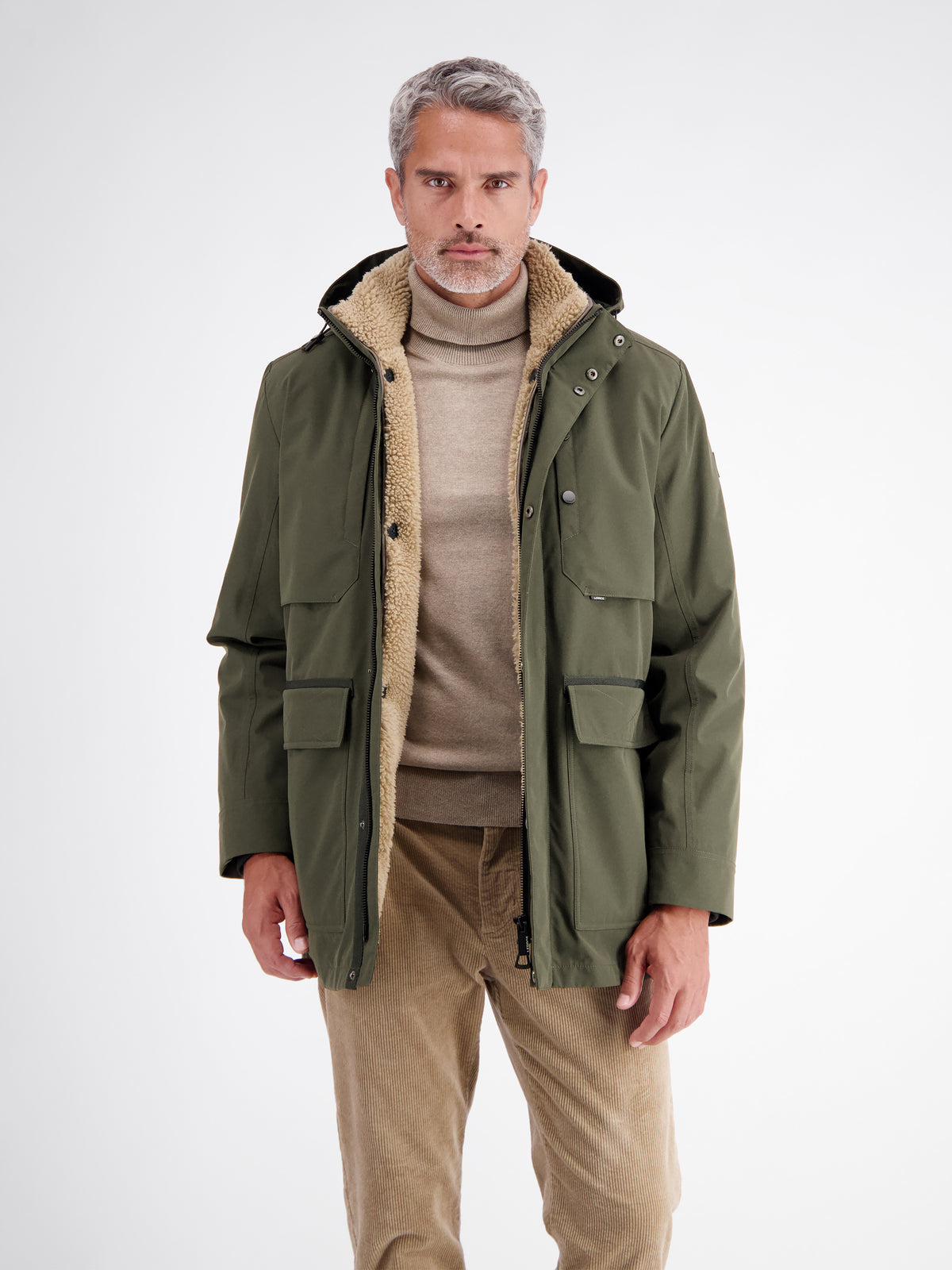 2-in-1 parka-style jacket, wind and water repellent