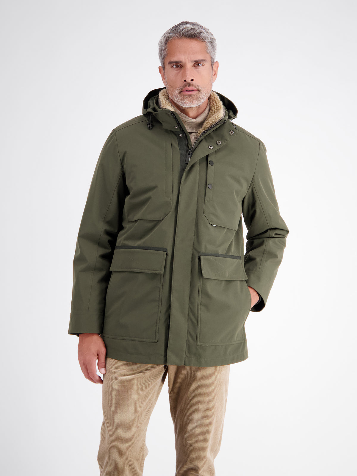 2-in-1 parka-style jacket, wind and water repellent