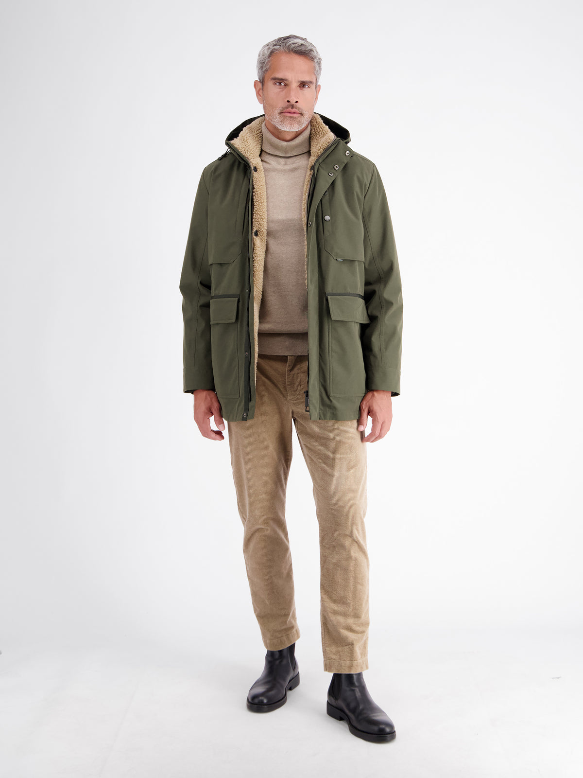 2-in-1 parka-style jacket, wind and water repellent
