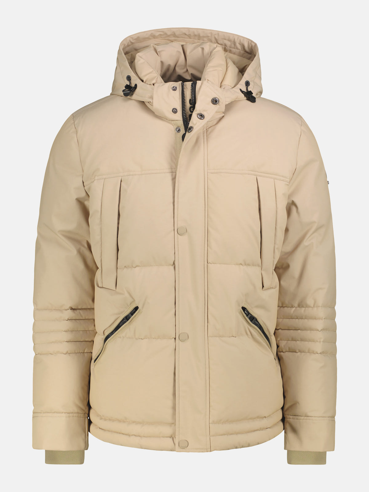 Sportive Steppjacke mit Wattierung und abnehmbarer Kapuze