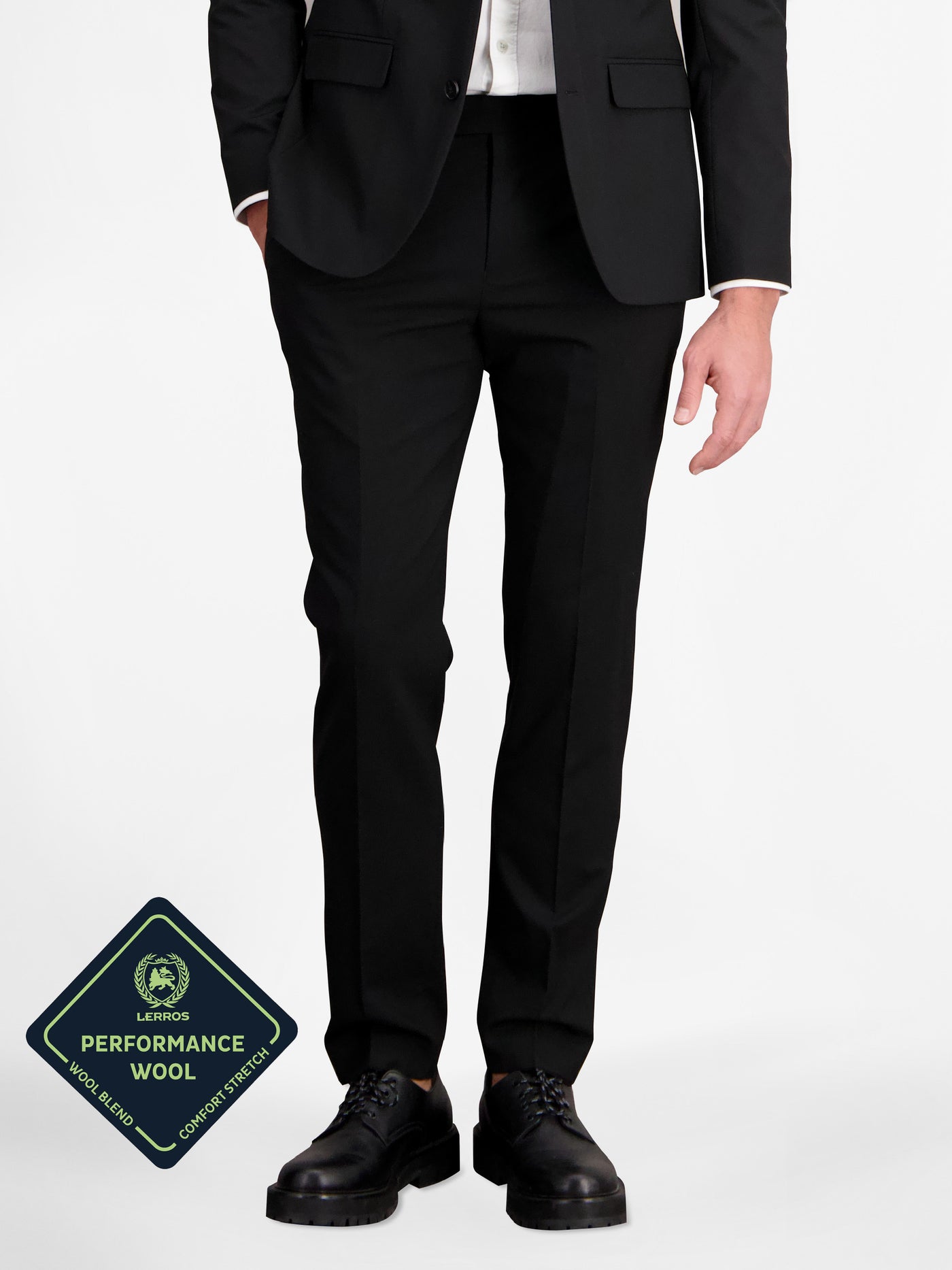 Suit trousers in short sizes with stretch, straight cut