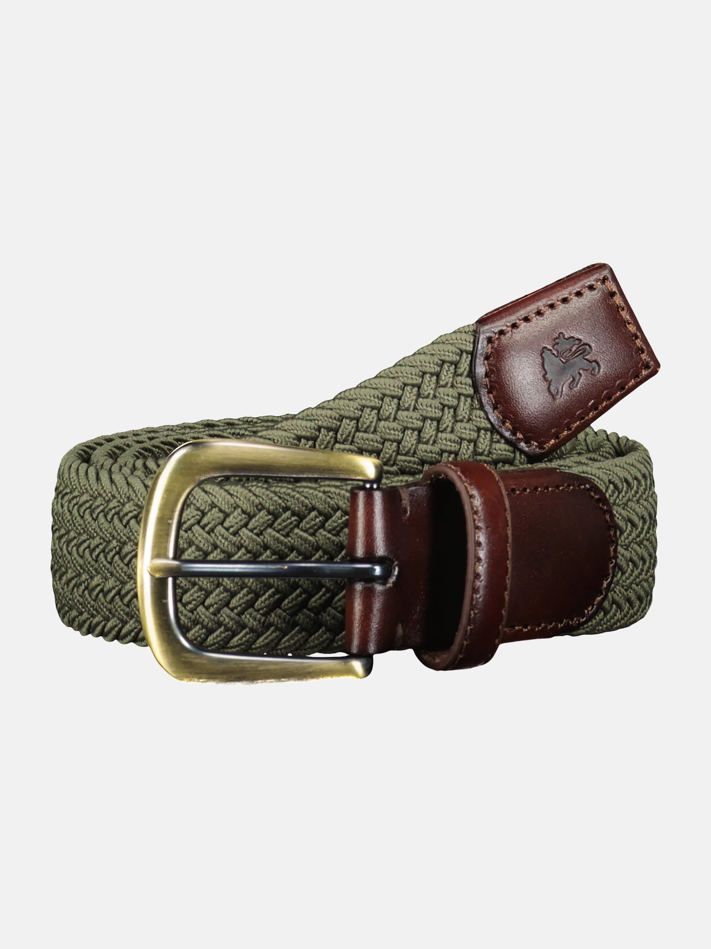 Braided belt with two-tone buckle