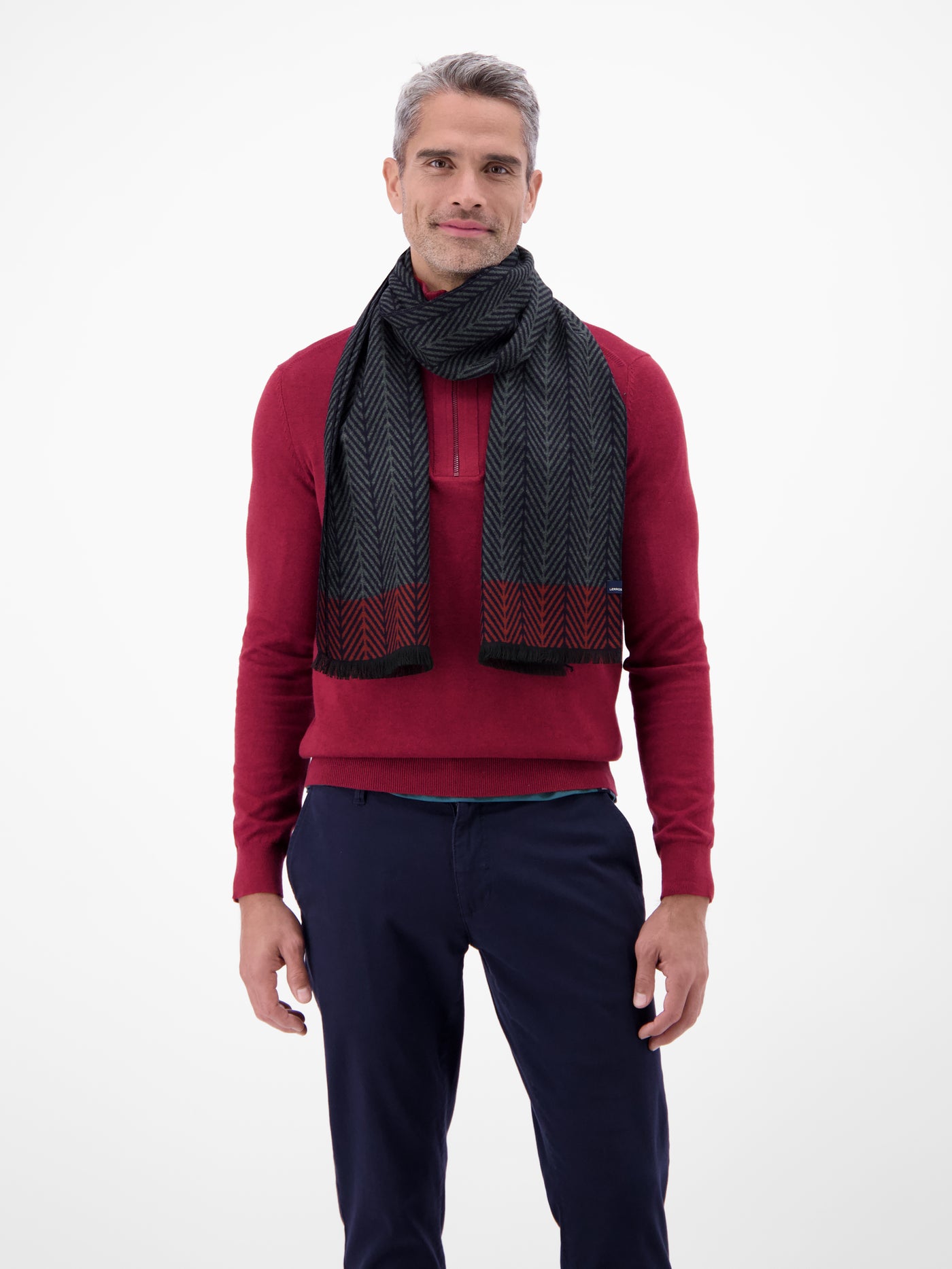 Herrenschal mit Fischgrat-Muster - LERROS