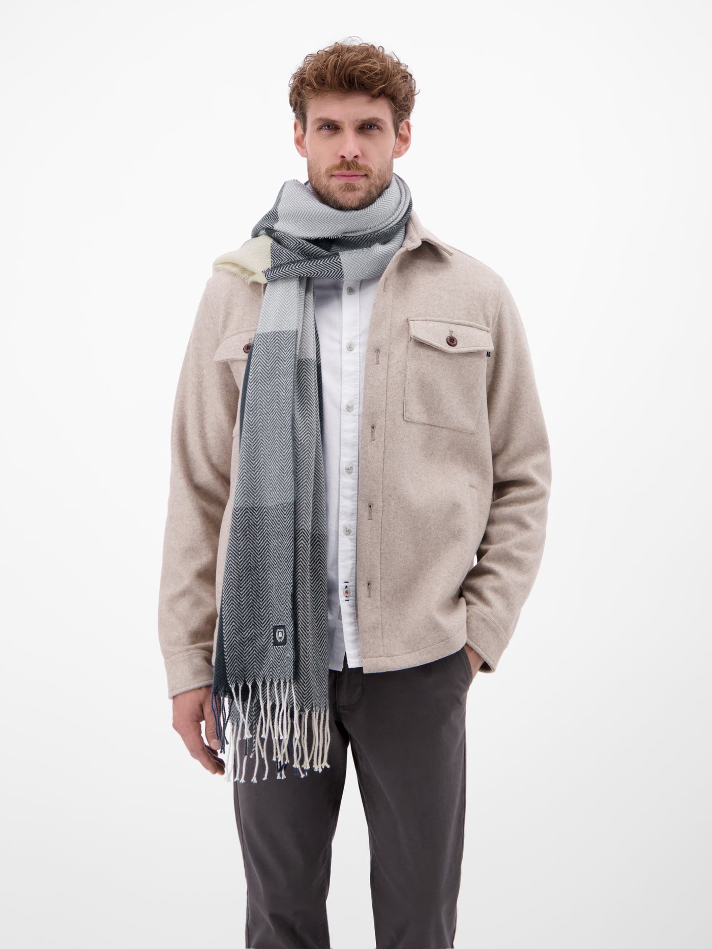 Modischer Herrenschal mit Blockstreifen - LERROS
