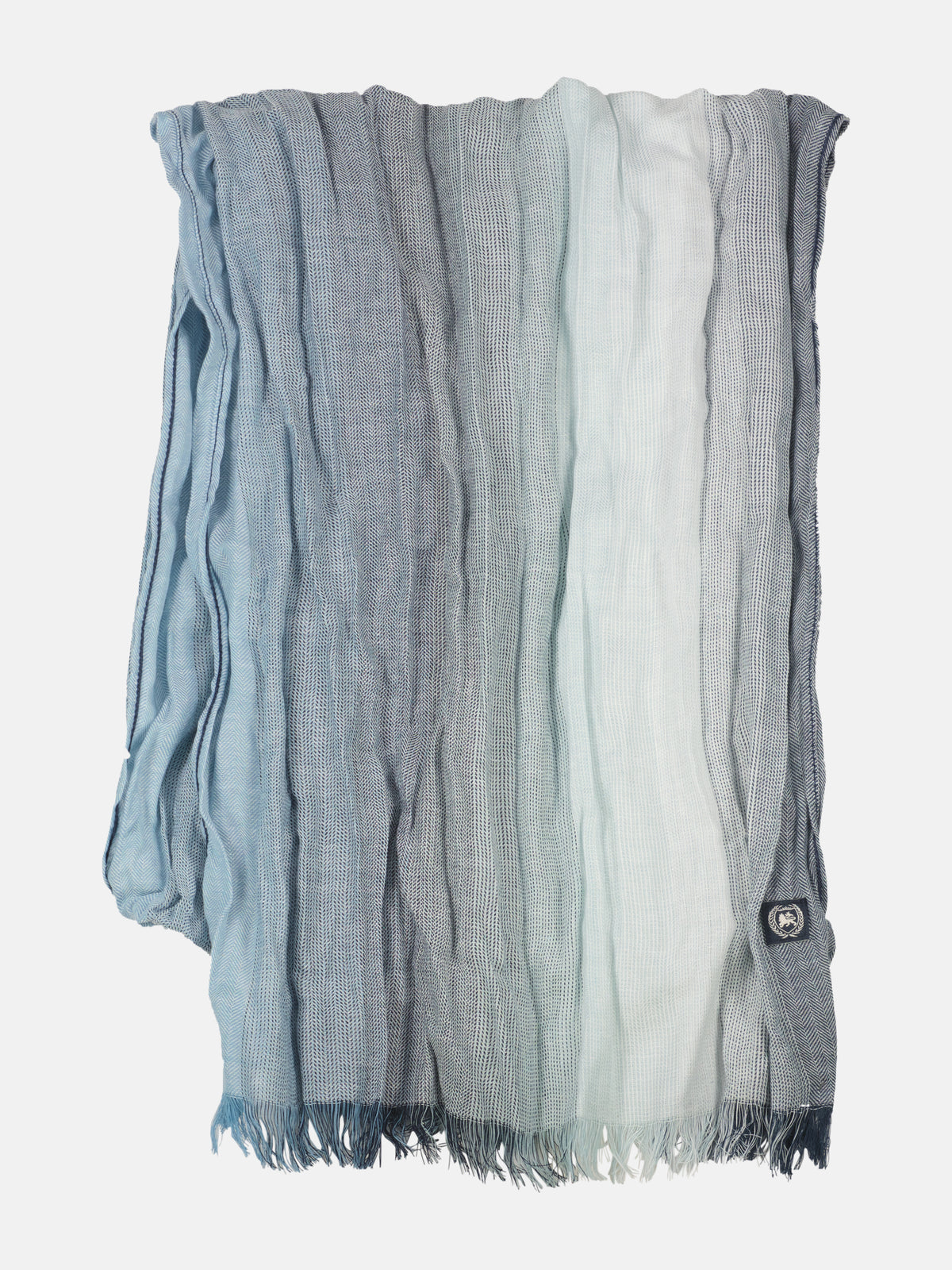 Casual cotton web scarf with lengthwise stripes
