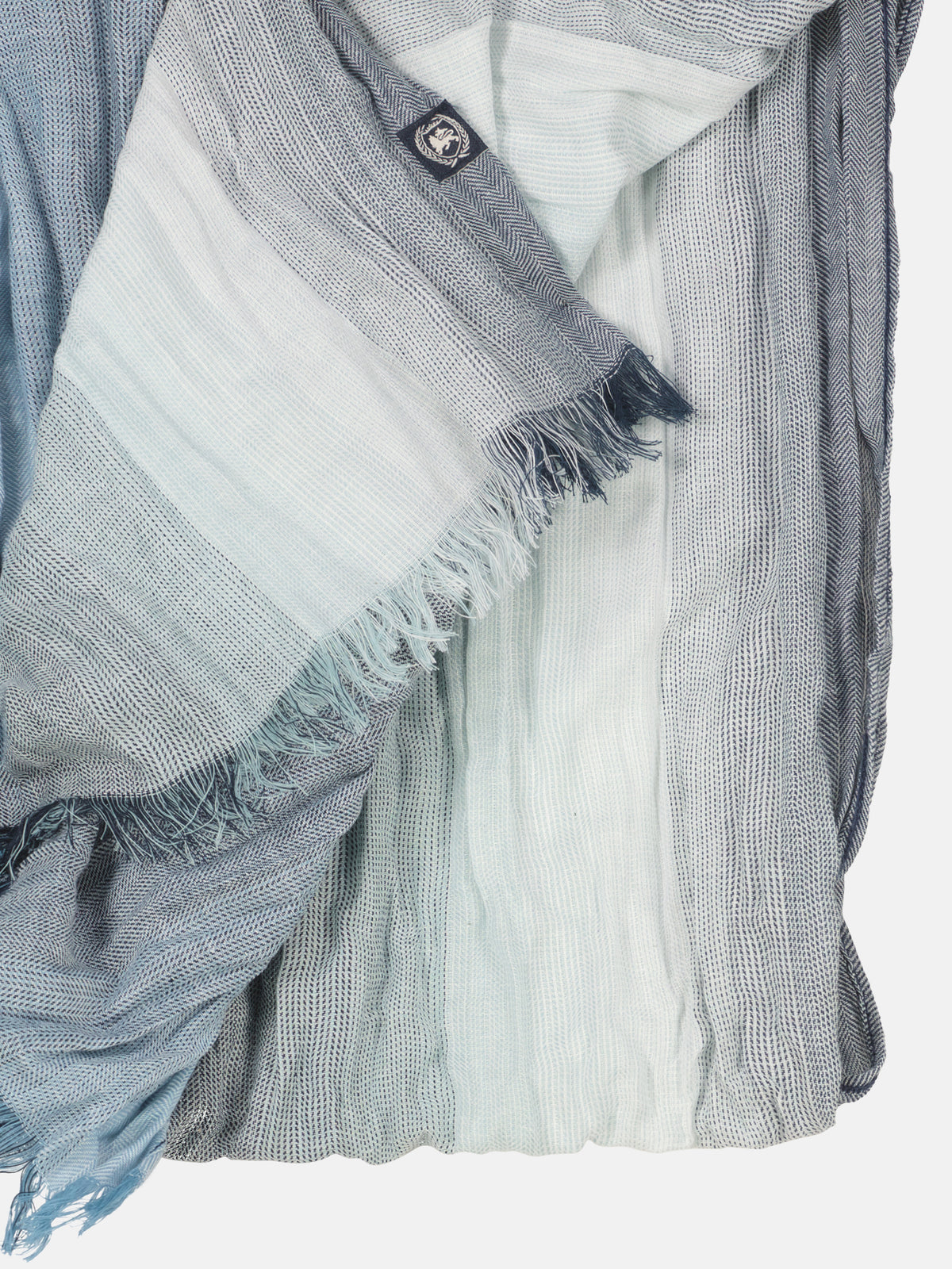 Casual cotton web scarf with lengthwise stripes