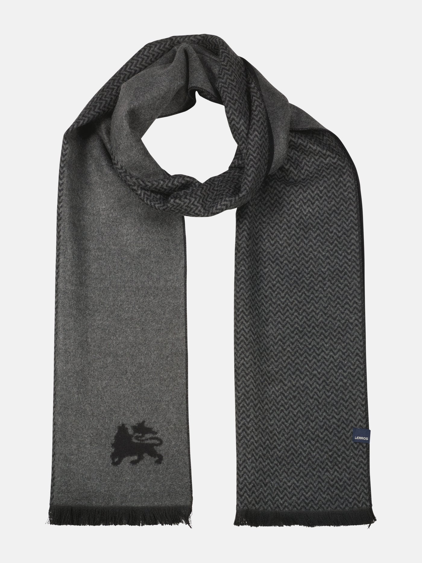 Woven scarf in striking two-tone look made of mixed fabric