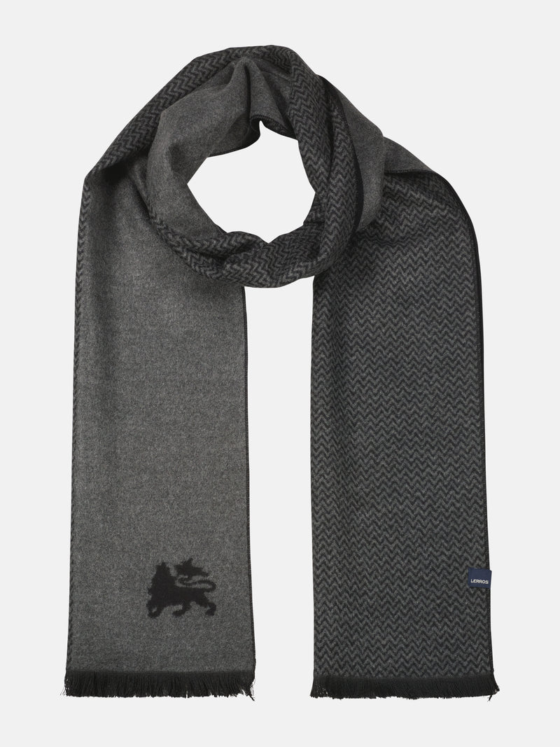 Woven scarf in striking two-tone look made of mixed fabric