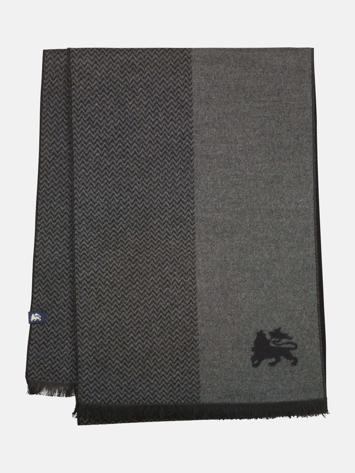 Woven scarf in striking two-tone look made of mixed fabric