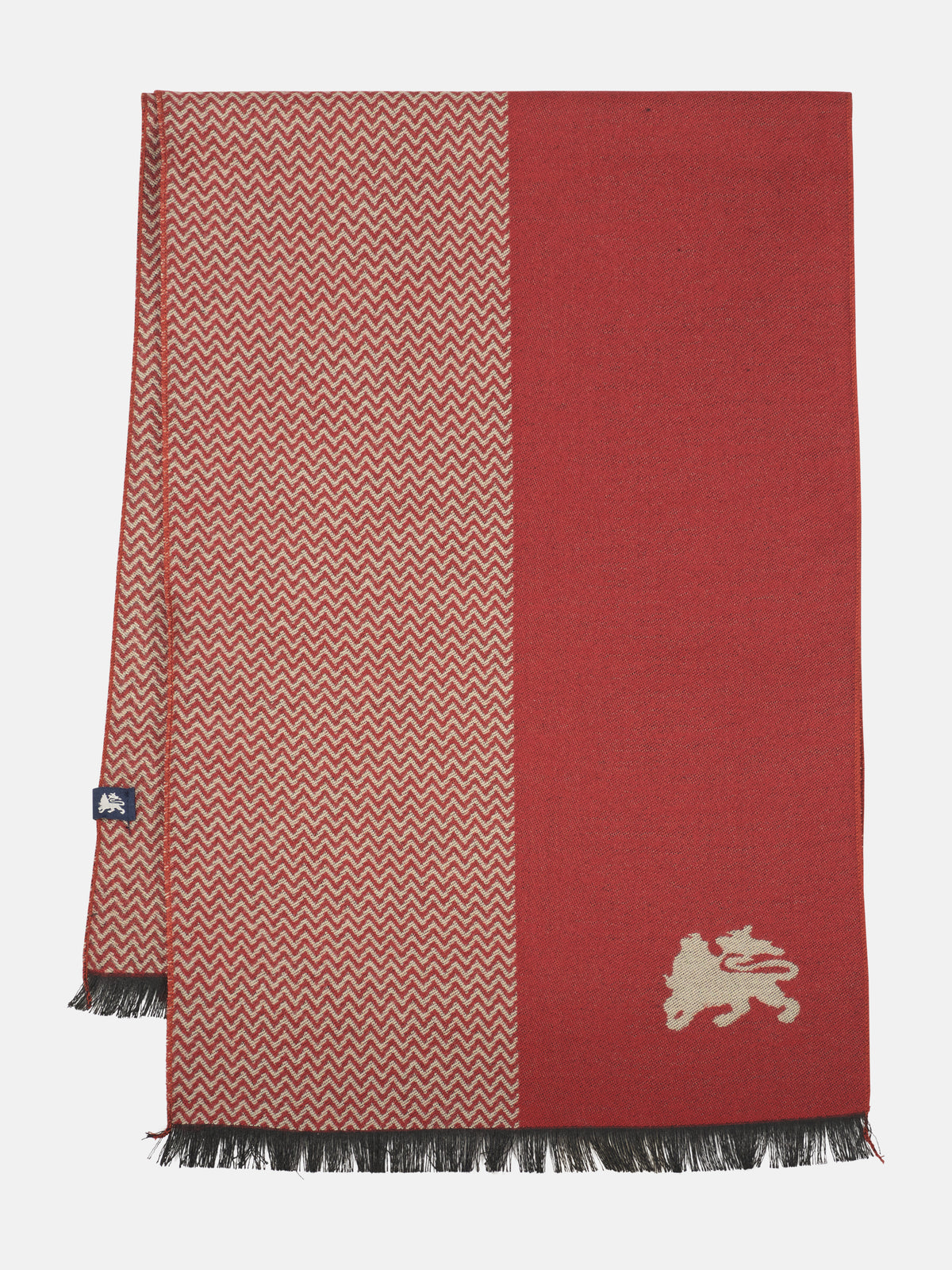 Woven scarf in striking two-tone look made of mixed fabric