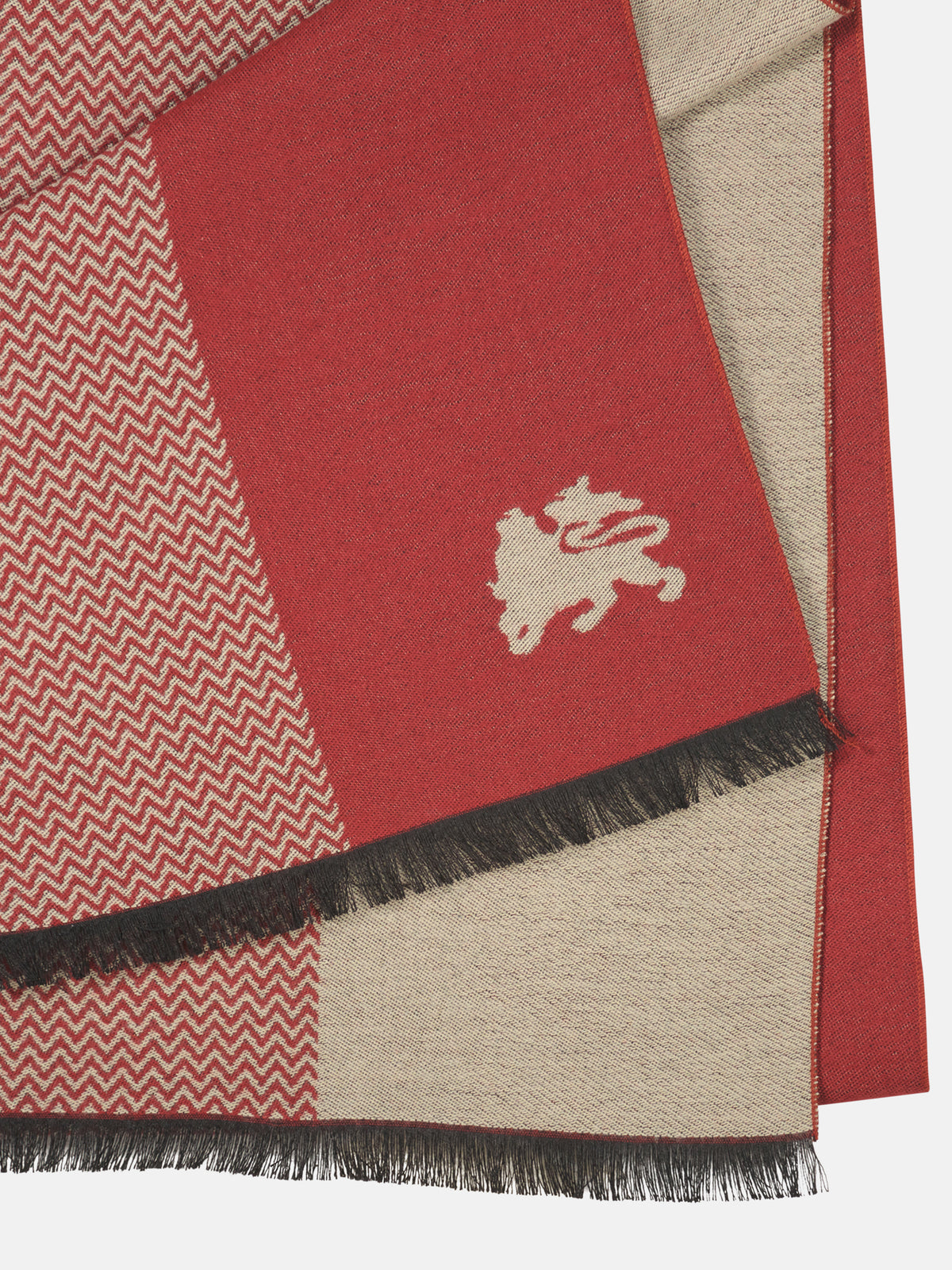 Woven scarf in striking two-tone look made of mixed fabric