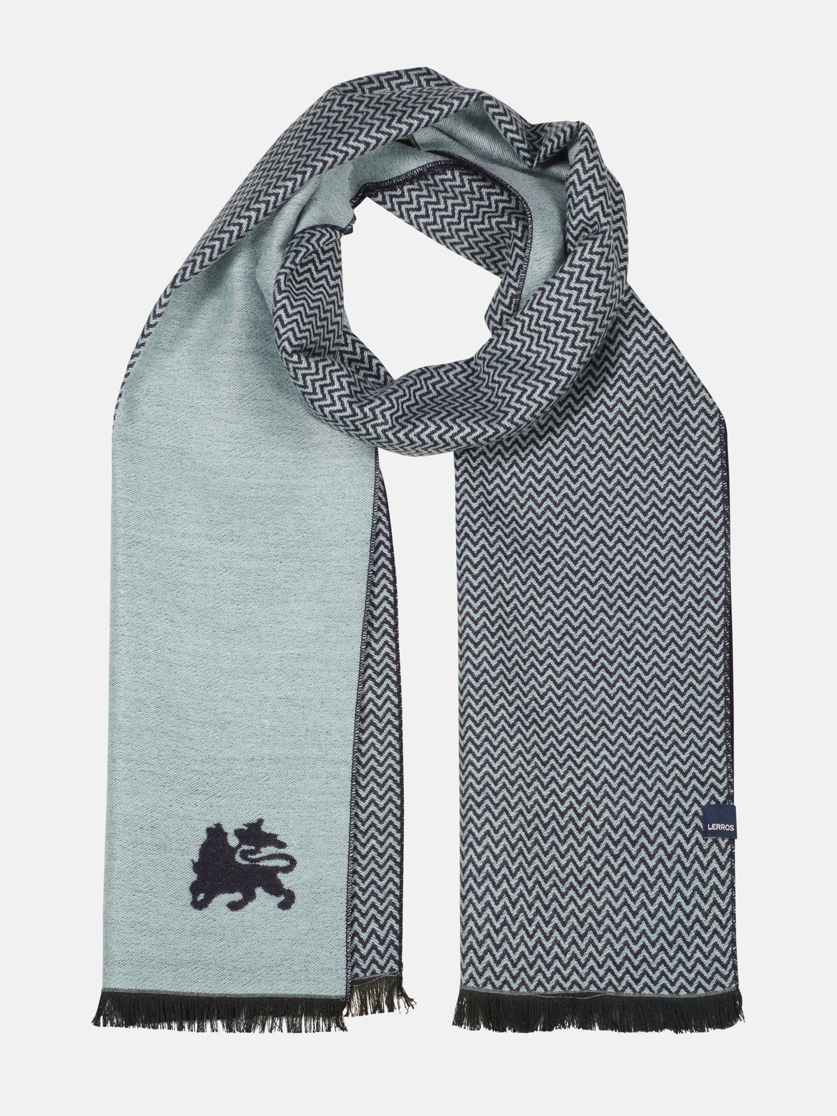 Woven scarf in striking two-tone look made of mixed fabric