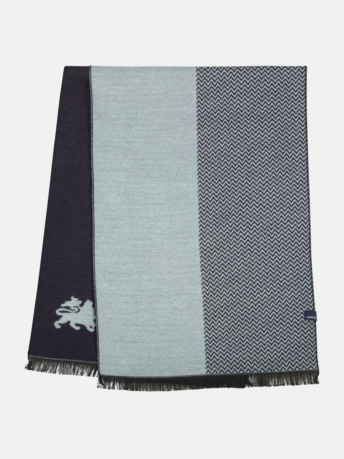 Woven scarf in striking two-tone look made of mixed fabric