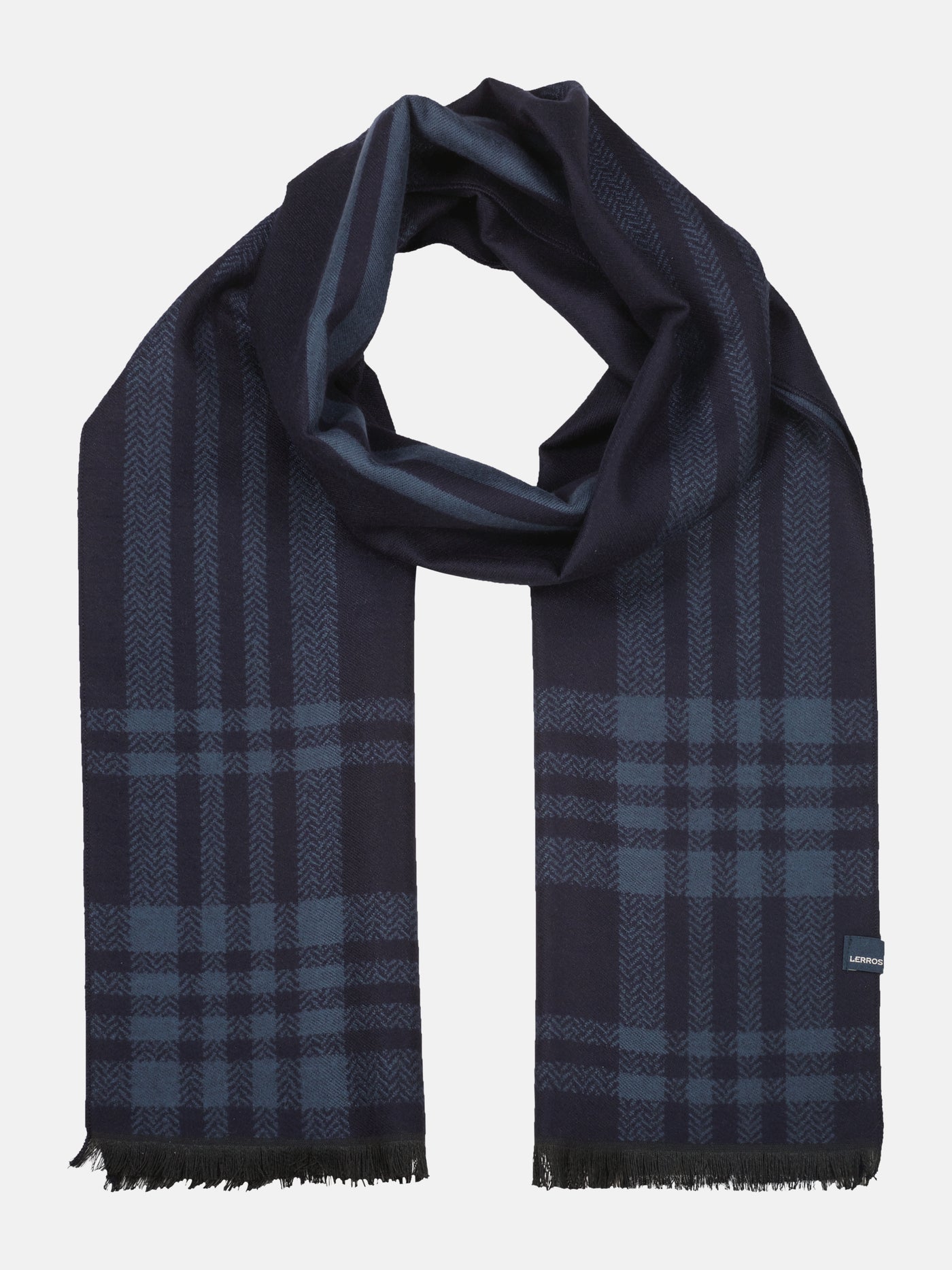 Woven, warming scarf with a check pattern