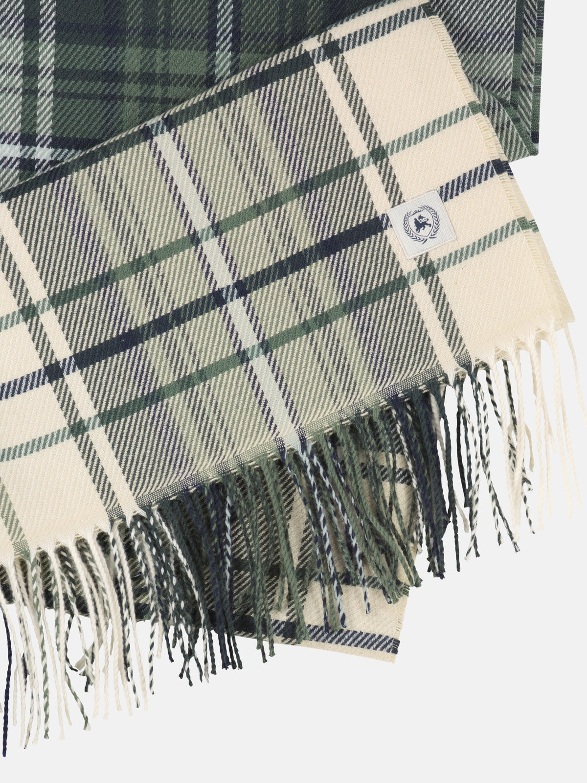 Checked woven scarf made of durable blended fabric