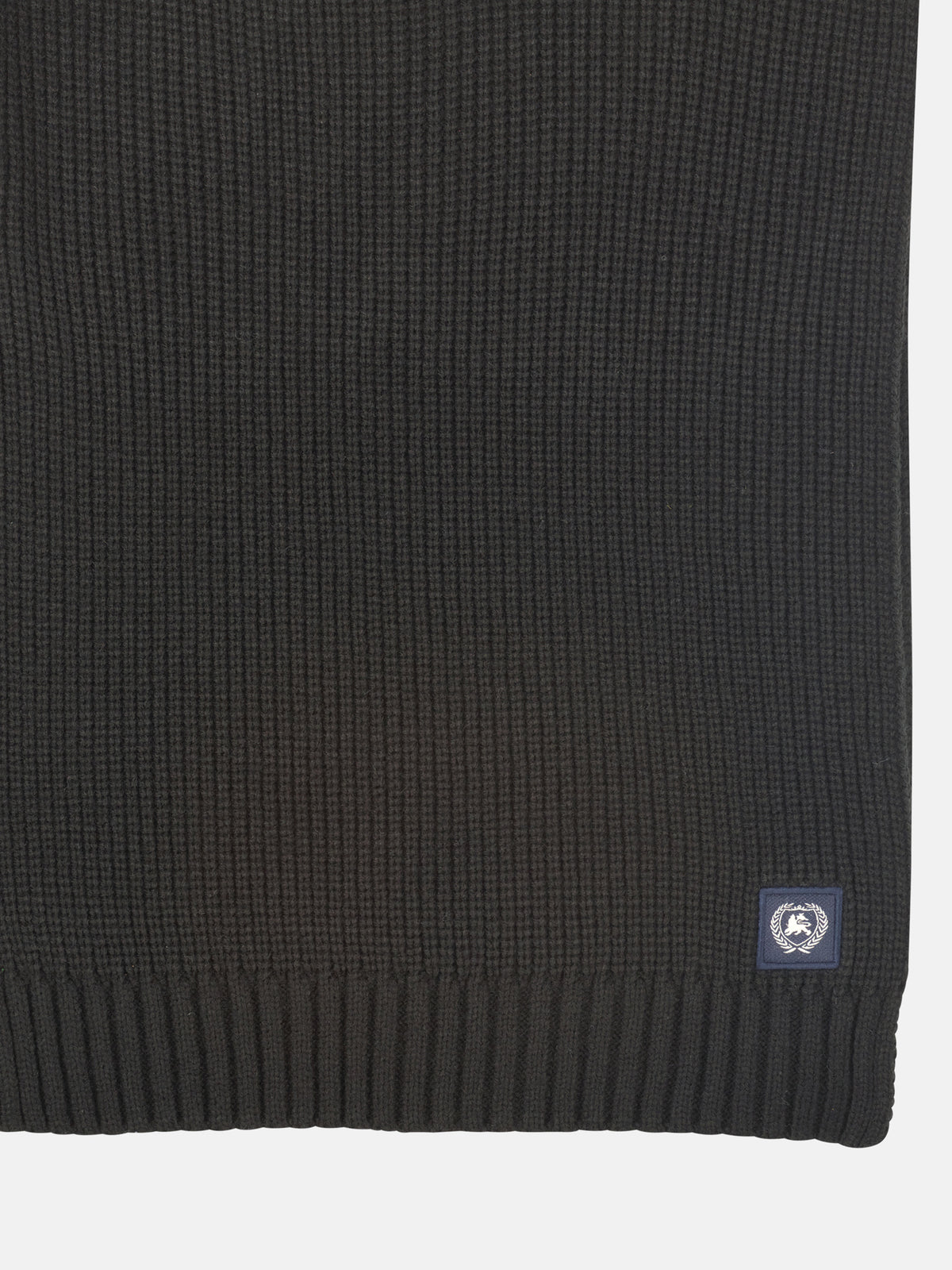Warm knitted scarf made from flexible, soft fabric