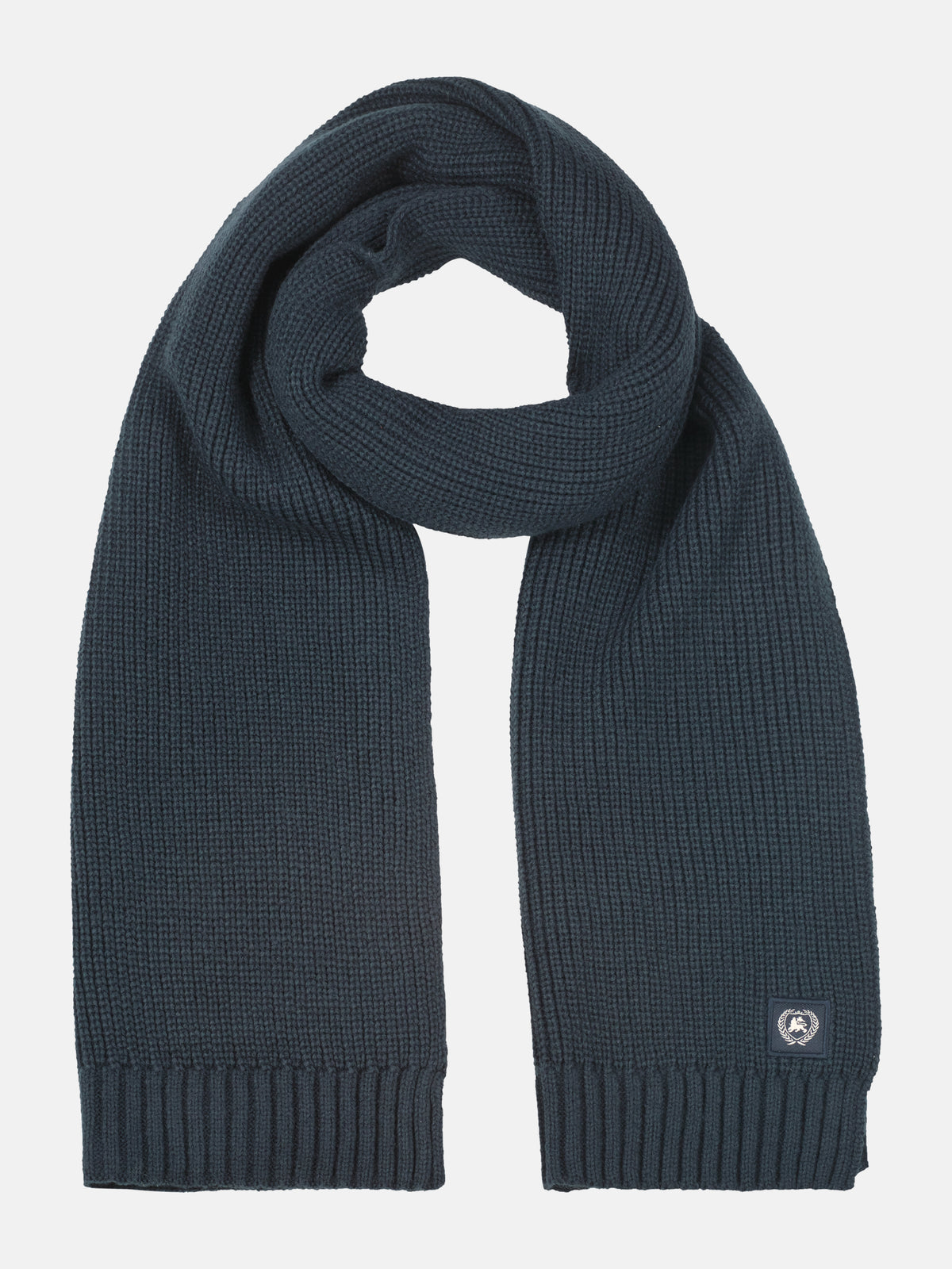 Warm knitted scarf made from flexible, soft fabric