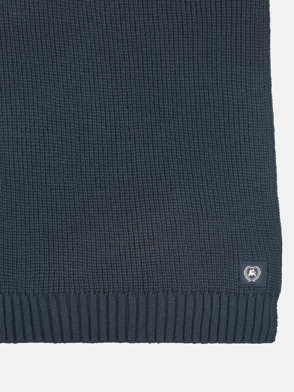 Warm knitted scarf made from flexible, soft fabric
