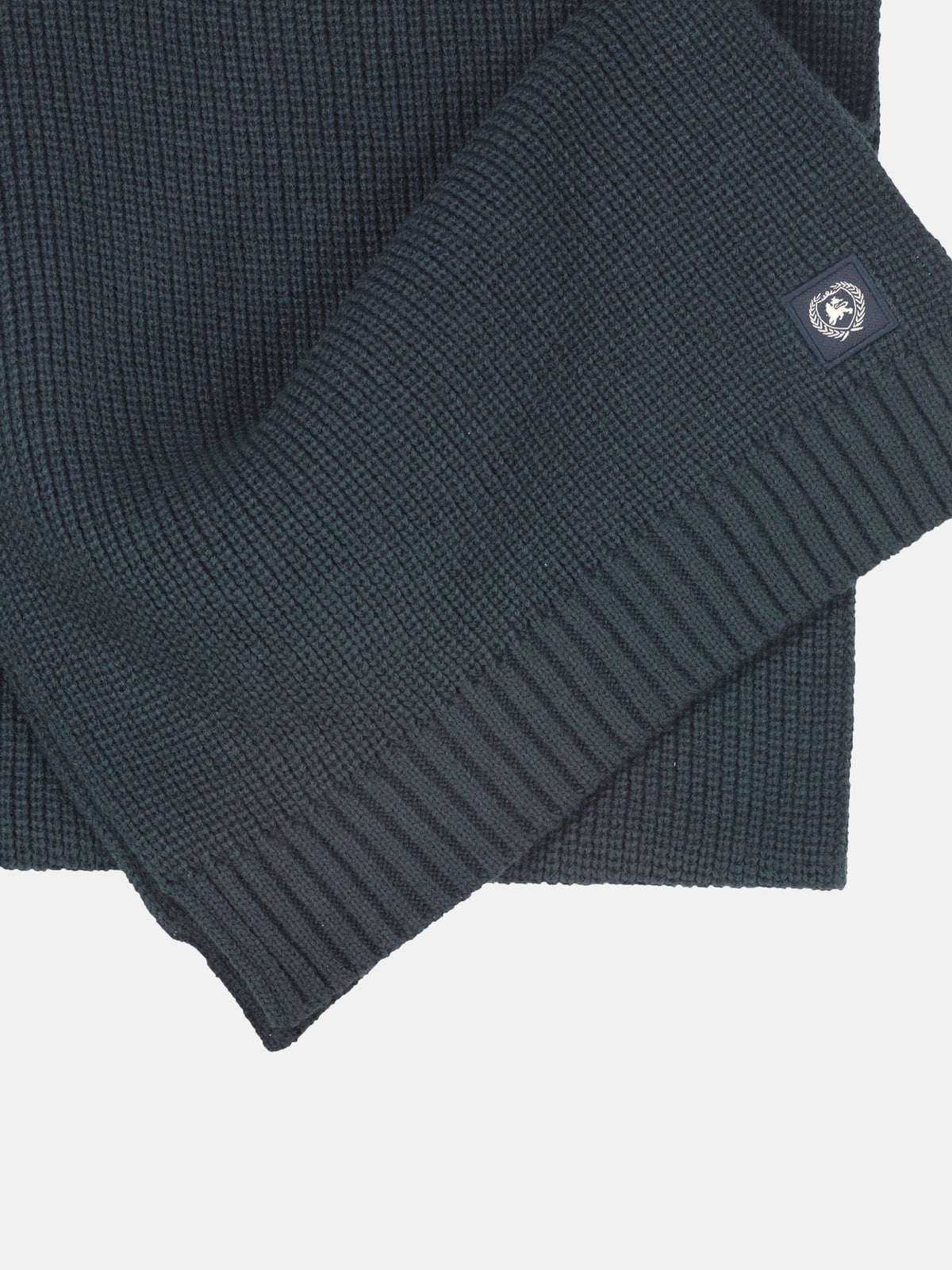 Warm knitted scarf made from flexible, soft fabric
