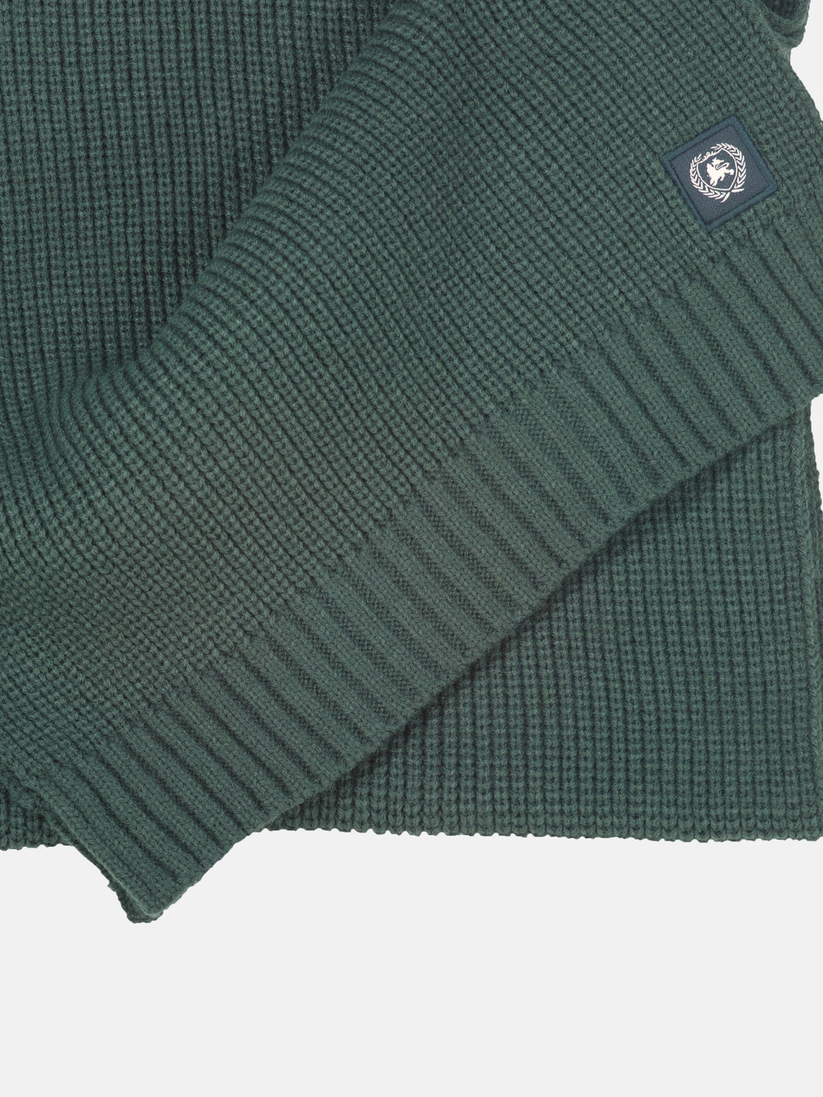 Warm knitted scarf made from flexible, soft fabric