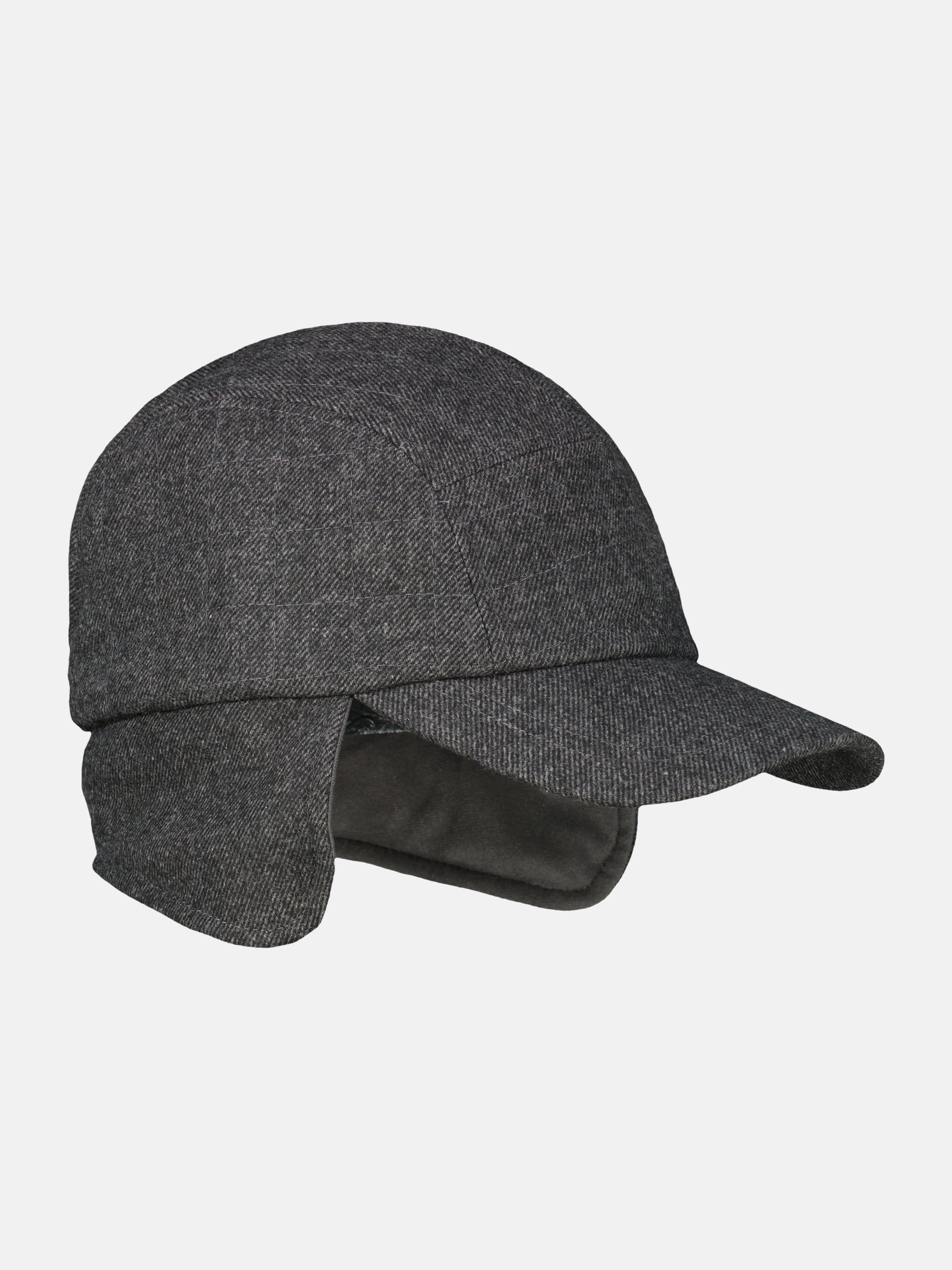 Blended fabric baseball cap with warming earflaps