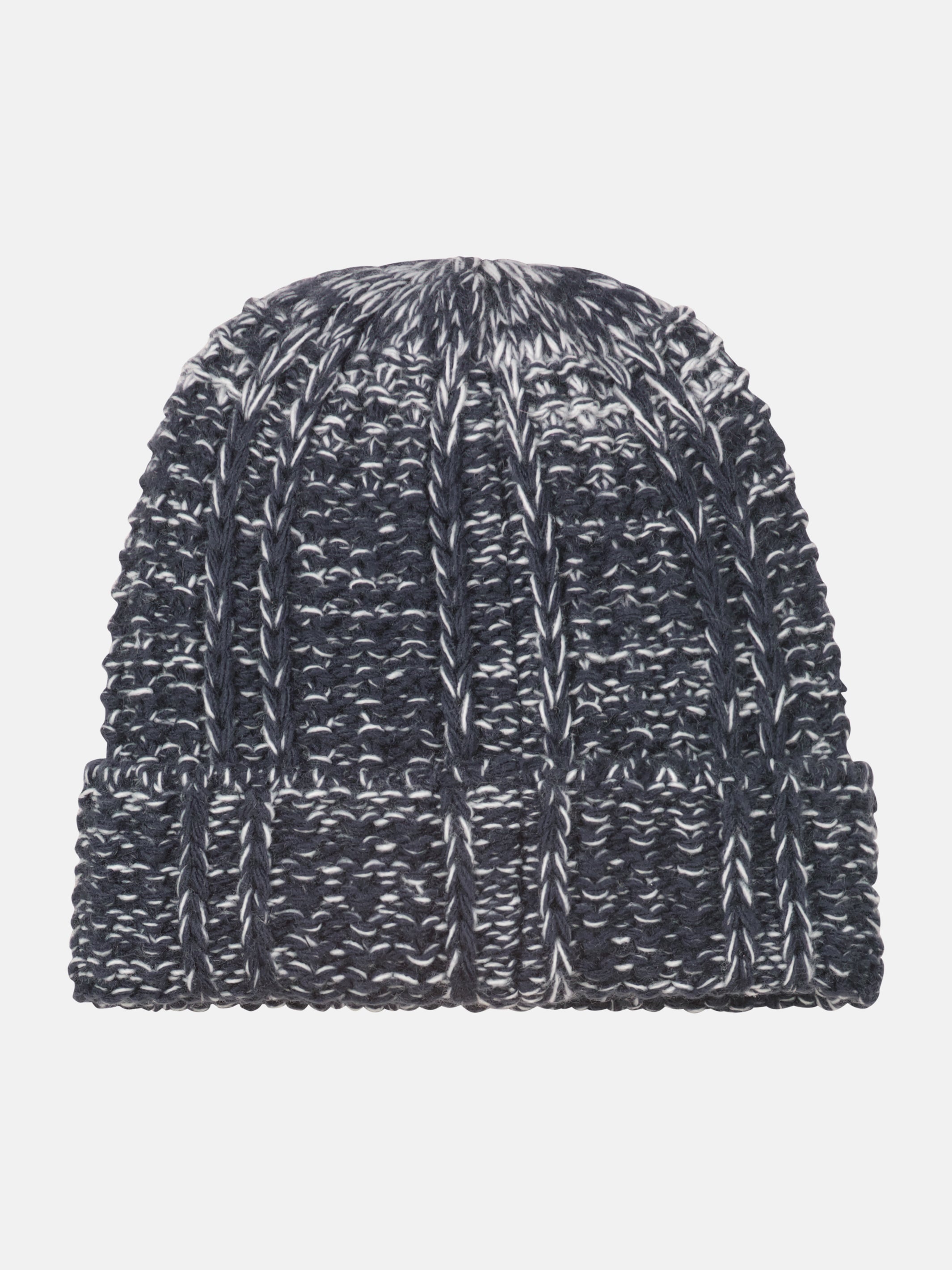 Dimensionally stable, warming knit hat in wool-look
