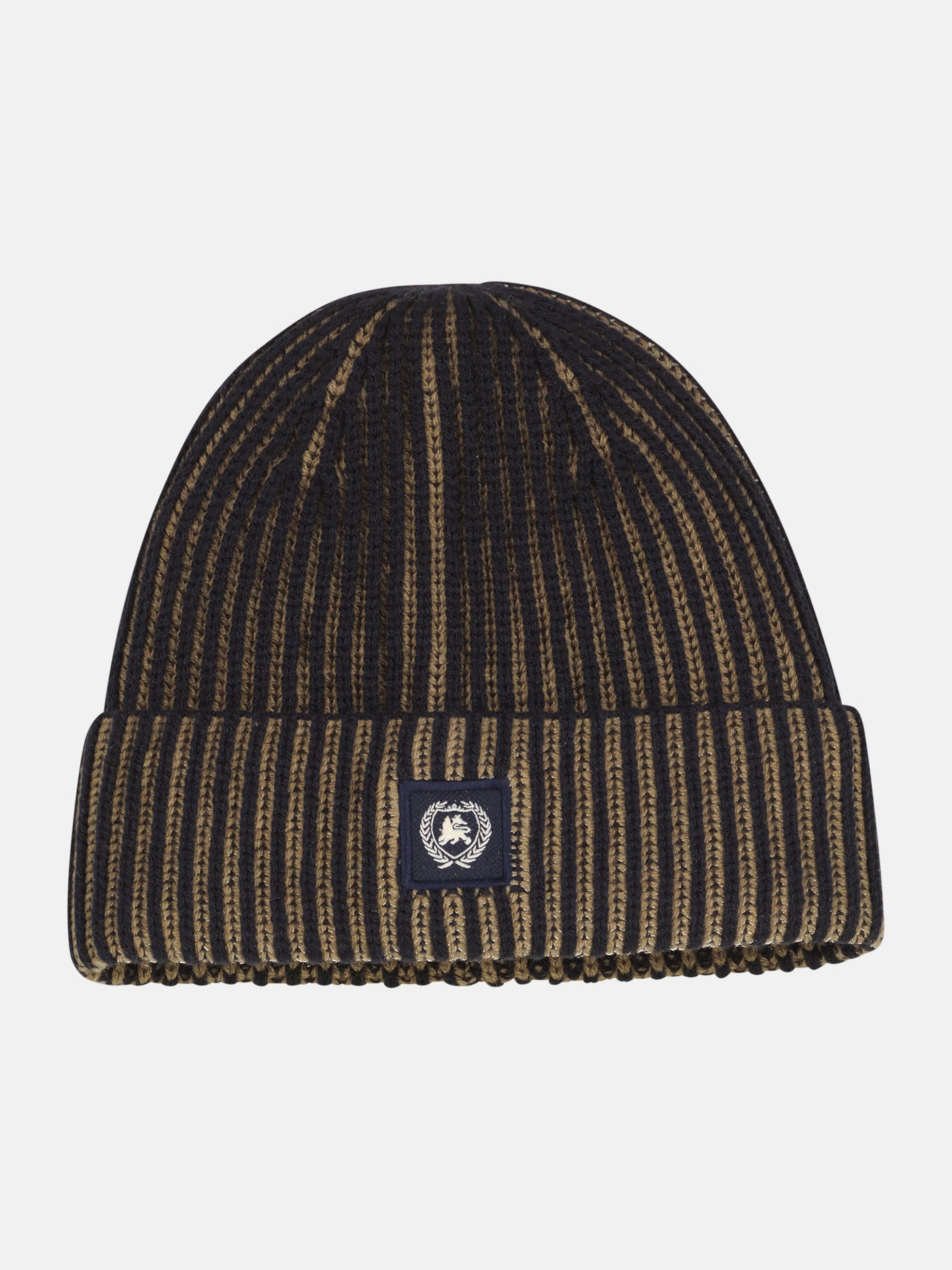 Flexible, warm knitted hat with a wide cuff