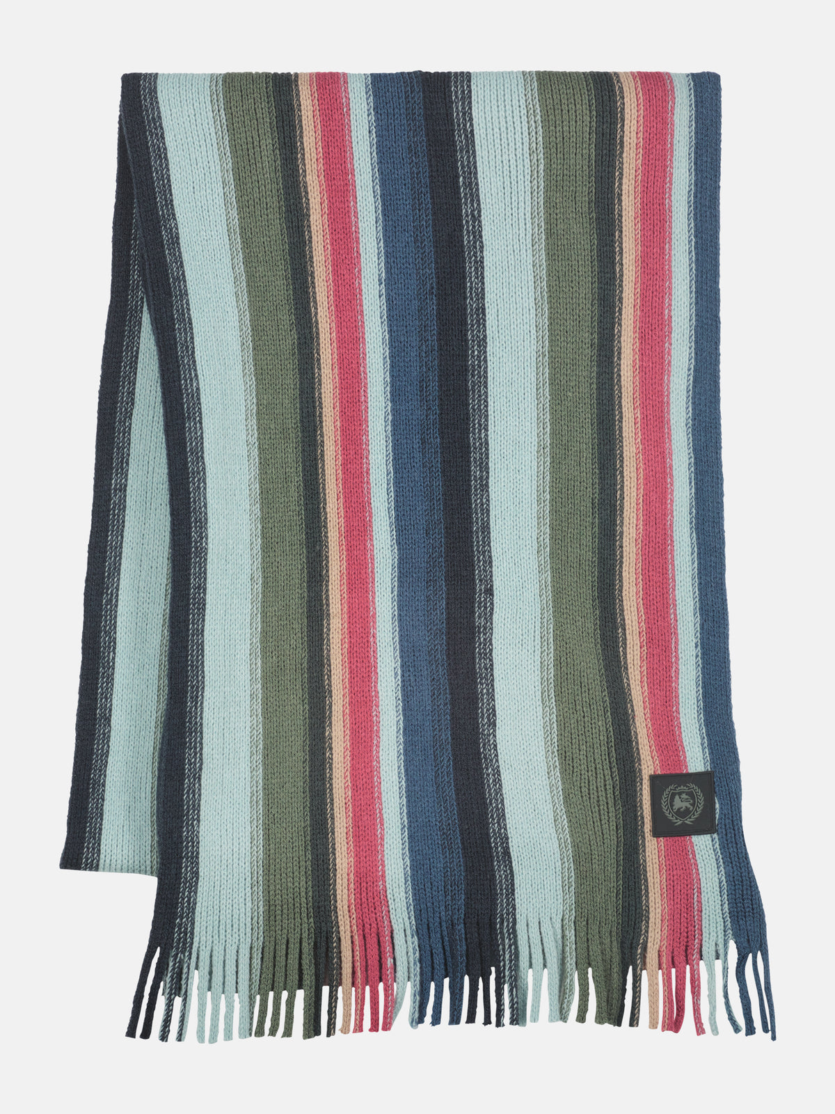 Strickschal mit Längsstreifen aus leichter Kunstfaser