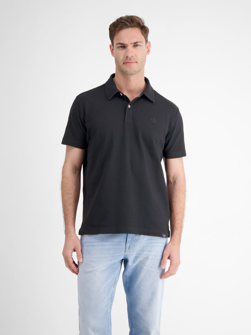 Basic Poloshirt mit Brusttasche, unifarben - LERROS