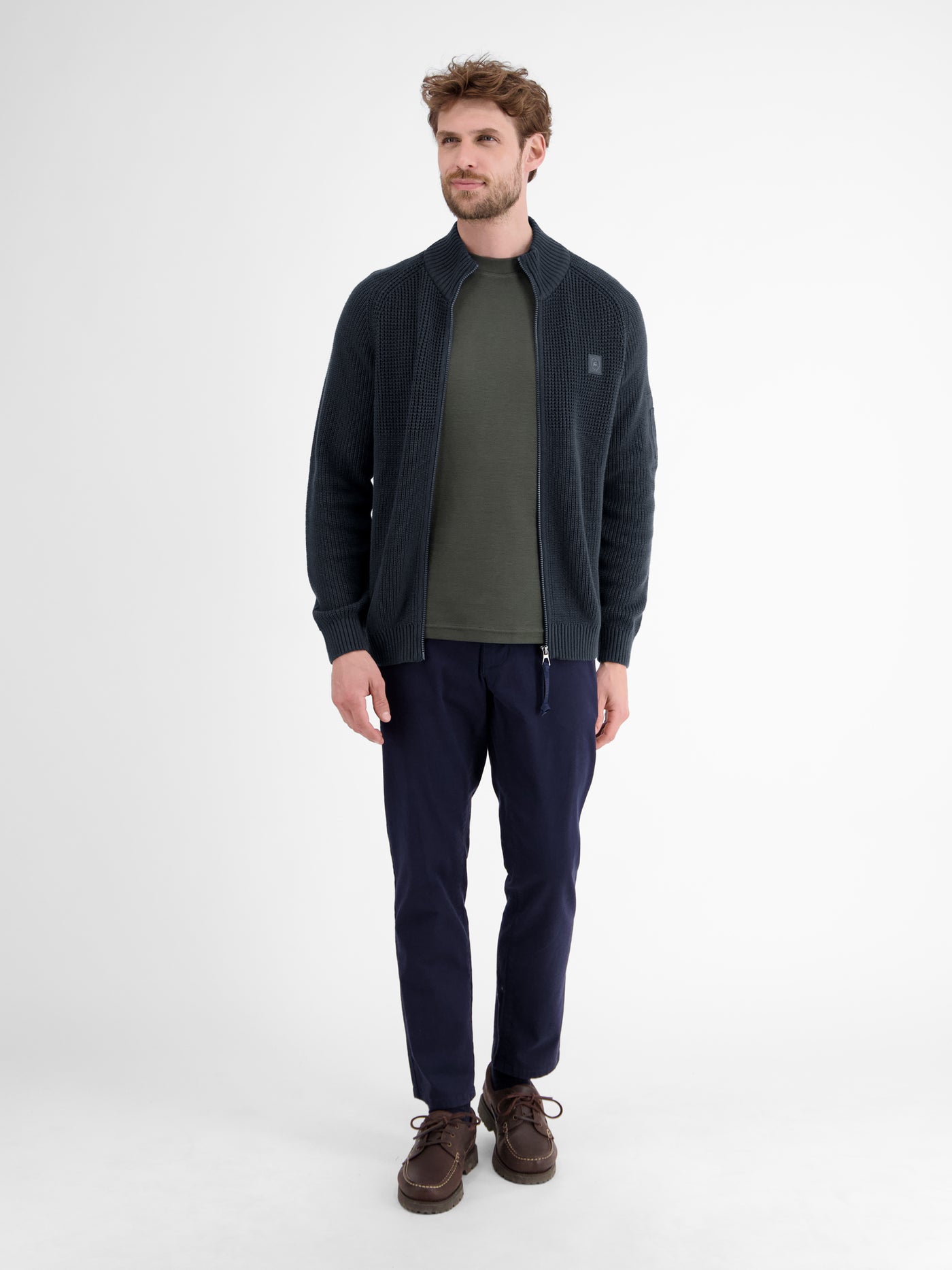 Herren Strickjacke, grob gerippt - LERROS