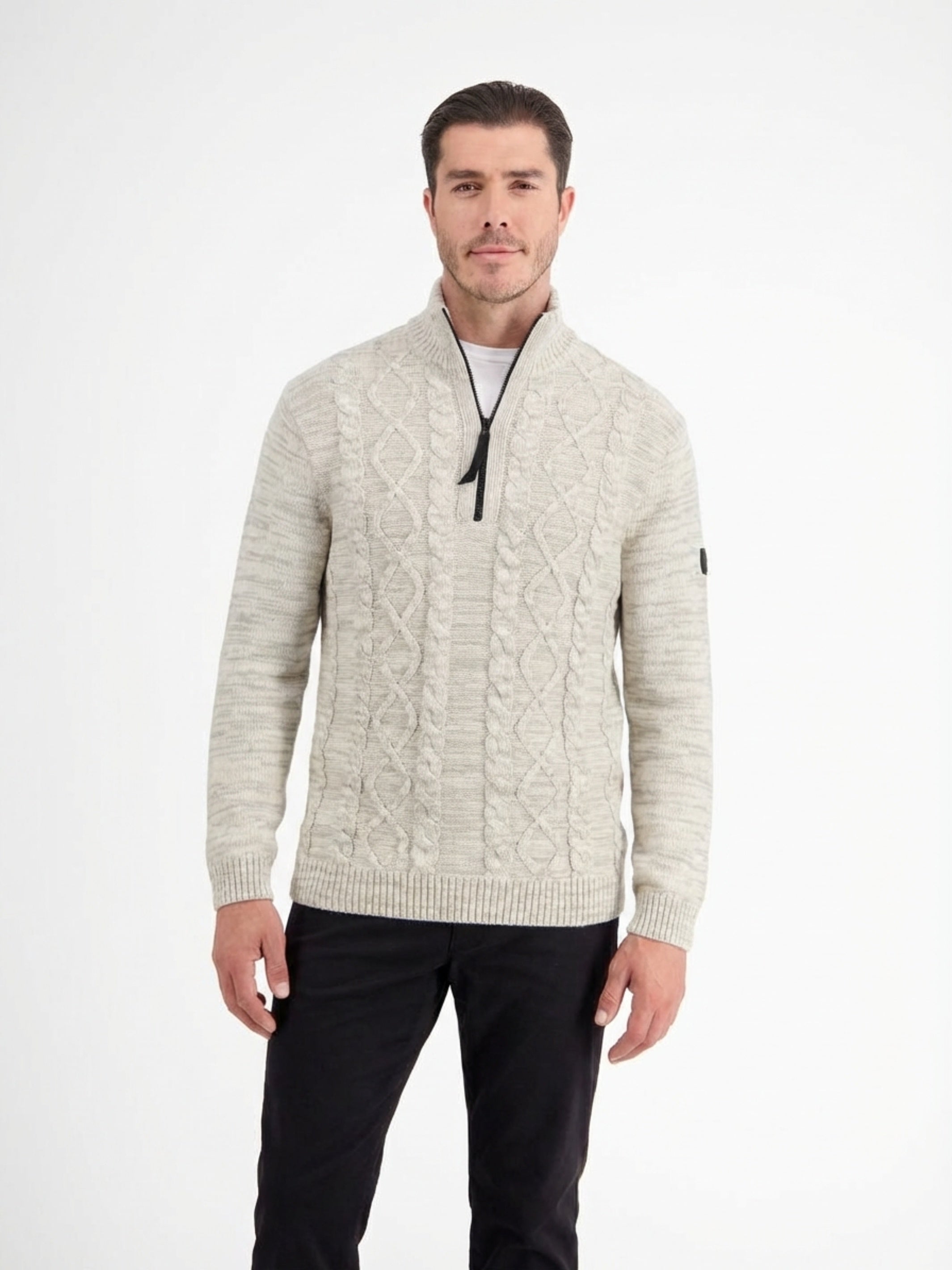 Herren Stricktroyer mit Zopfmuster - Strick Troyer