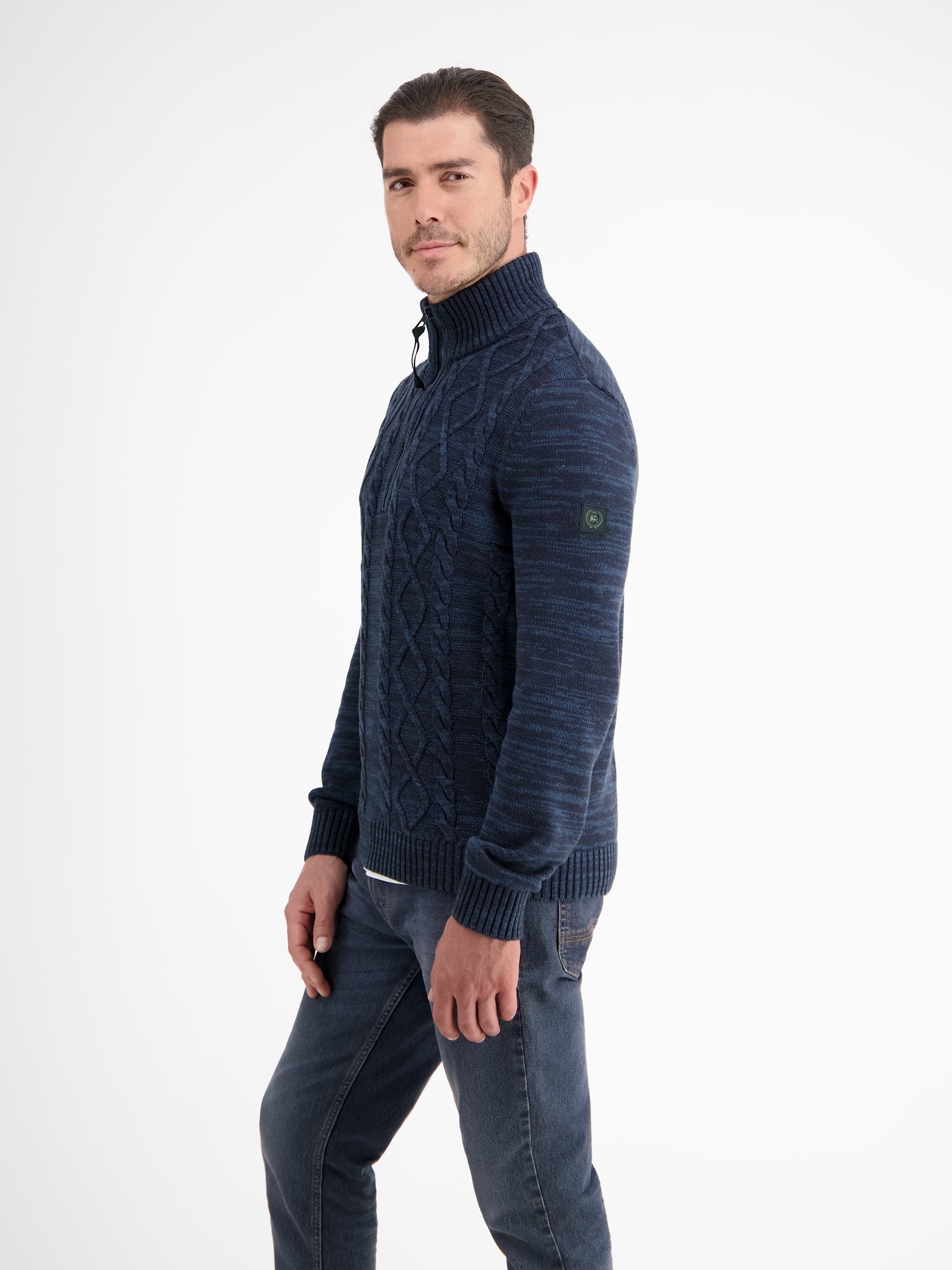 Herren Stricktroyer mit Zopfmuster - Strick Troyer