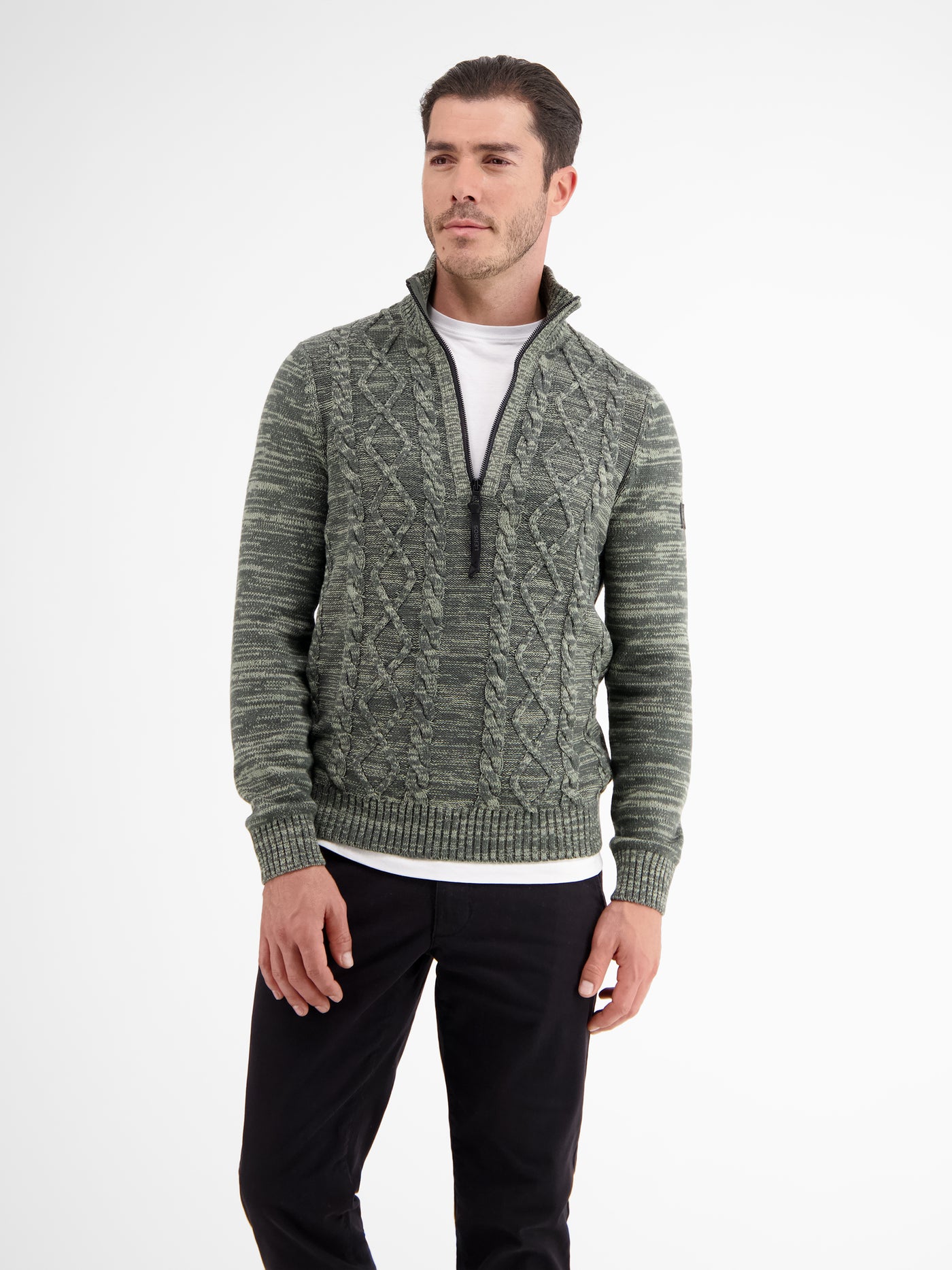 Herren Stricktroyer mit Zopfmuster - Strick Troyer