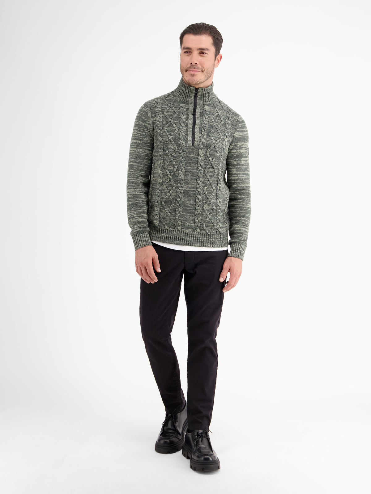 Herren Stricktroyer mit Zopfmuster - Strick Troyer