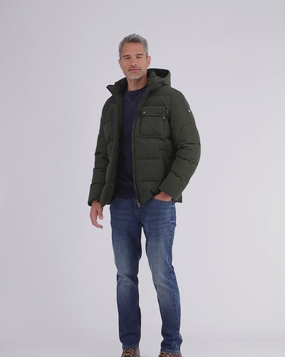 Men's quilted jacket in functional corduroy look