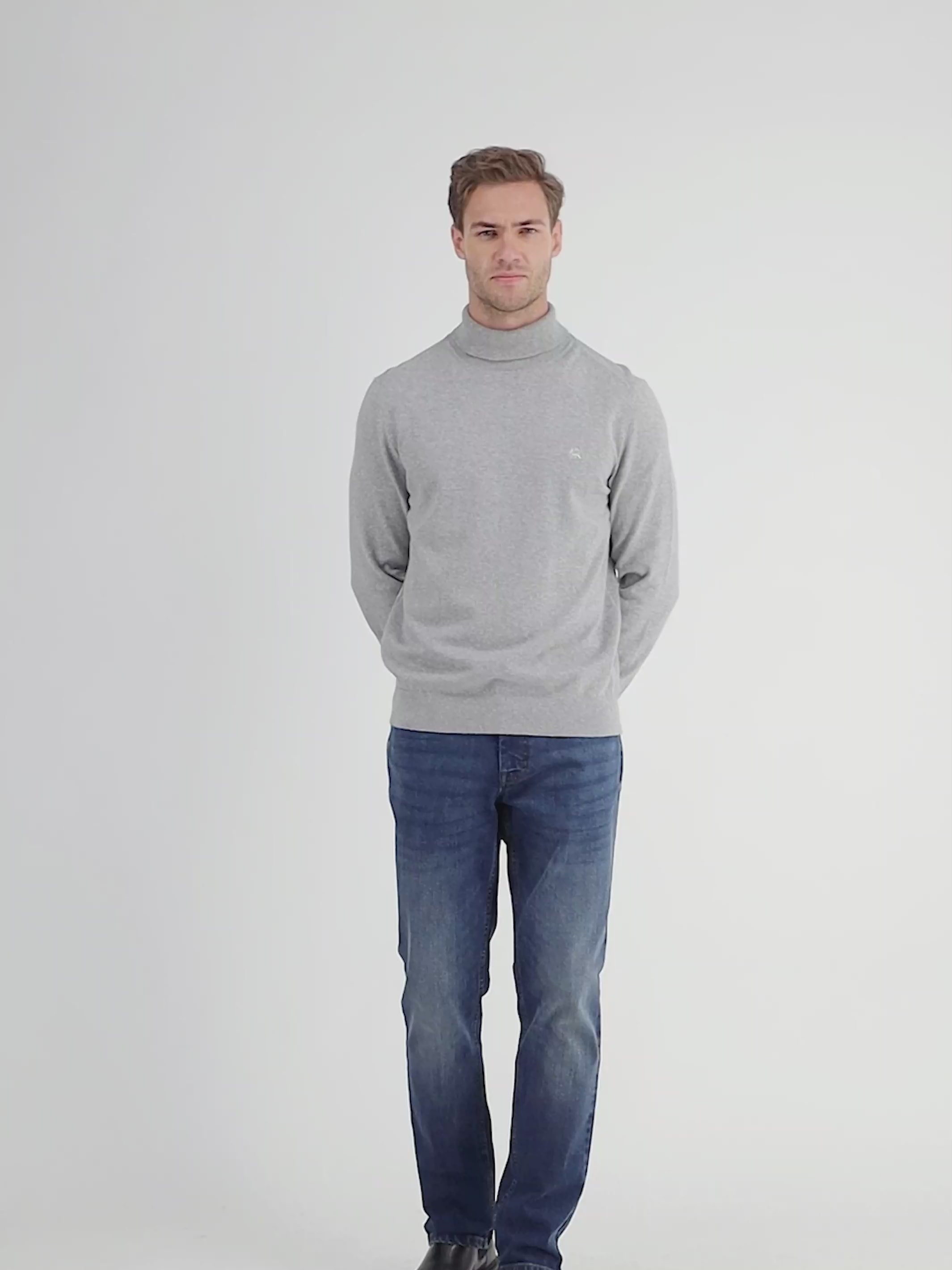 Herren Rollkragen-Strickpullover