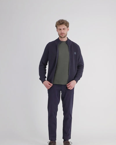 Men's cardigan, coarse ribbed