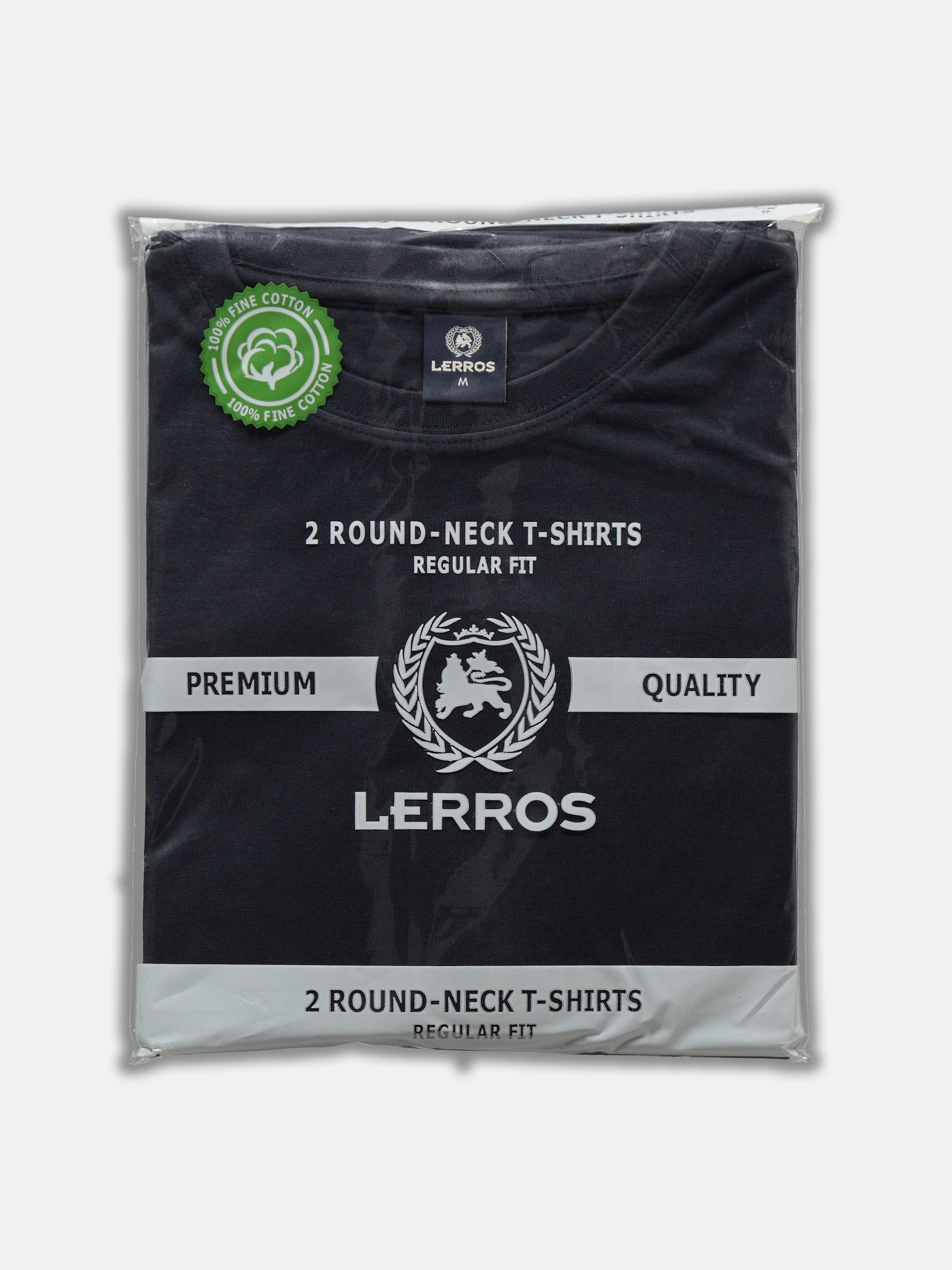 Double pack of round-neck t-shirts in premium cotton quality