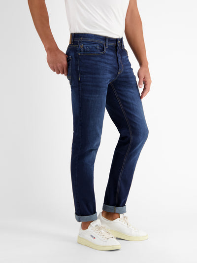 BAXTER 5-Pocket-Denim im Used-Look, RELAXED FIT, blue