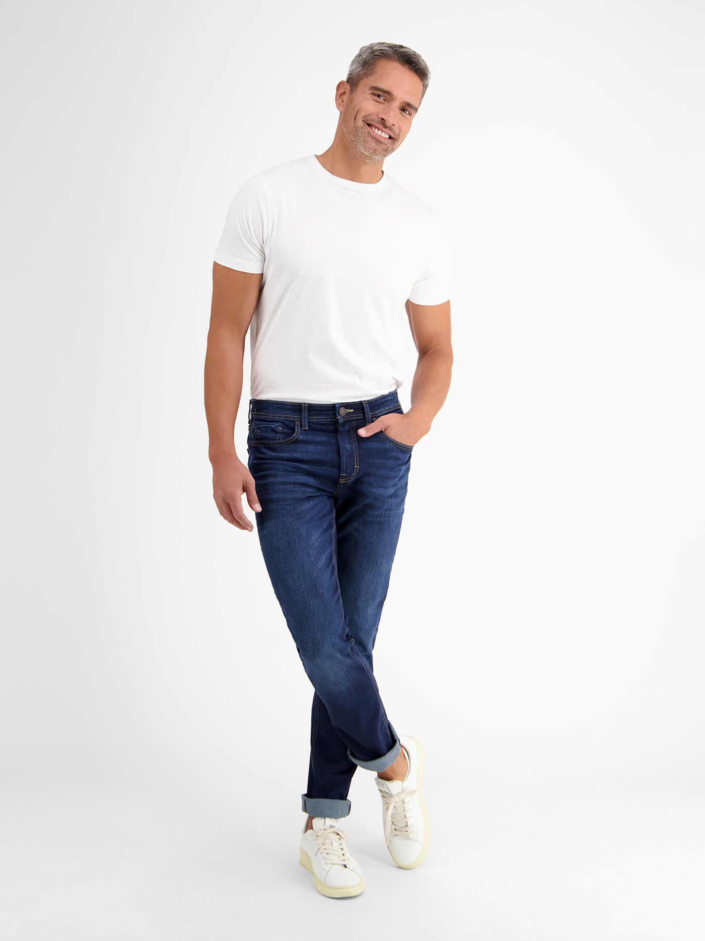 BAXTER 5-Pocket-Denim im Used-Look, RELAXED FIT, blue