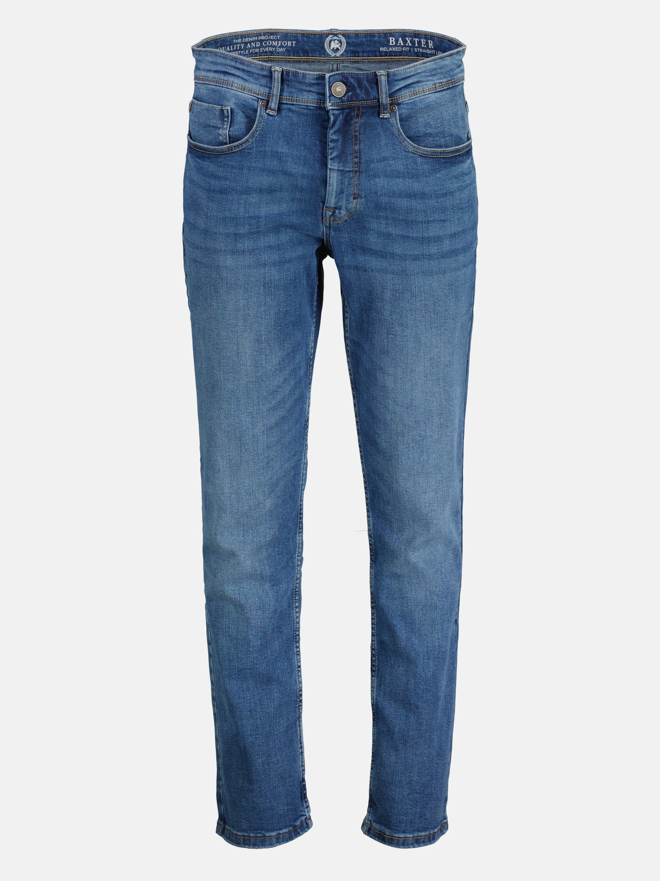 BAXTER 5-Pocket-Denim, RELAXED FIT, unifarben - LERROS