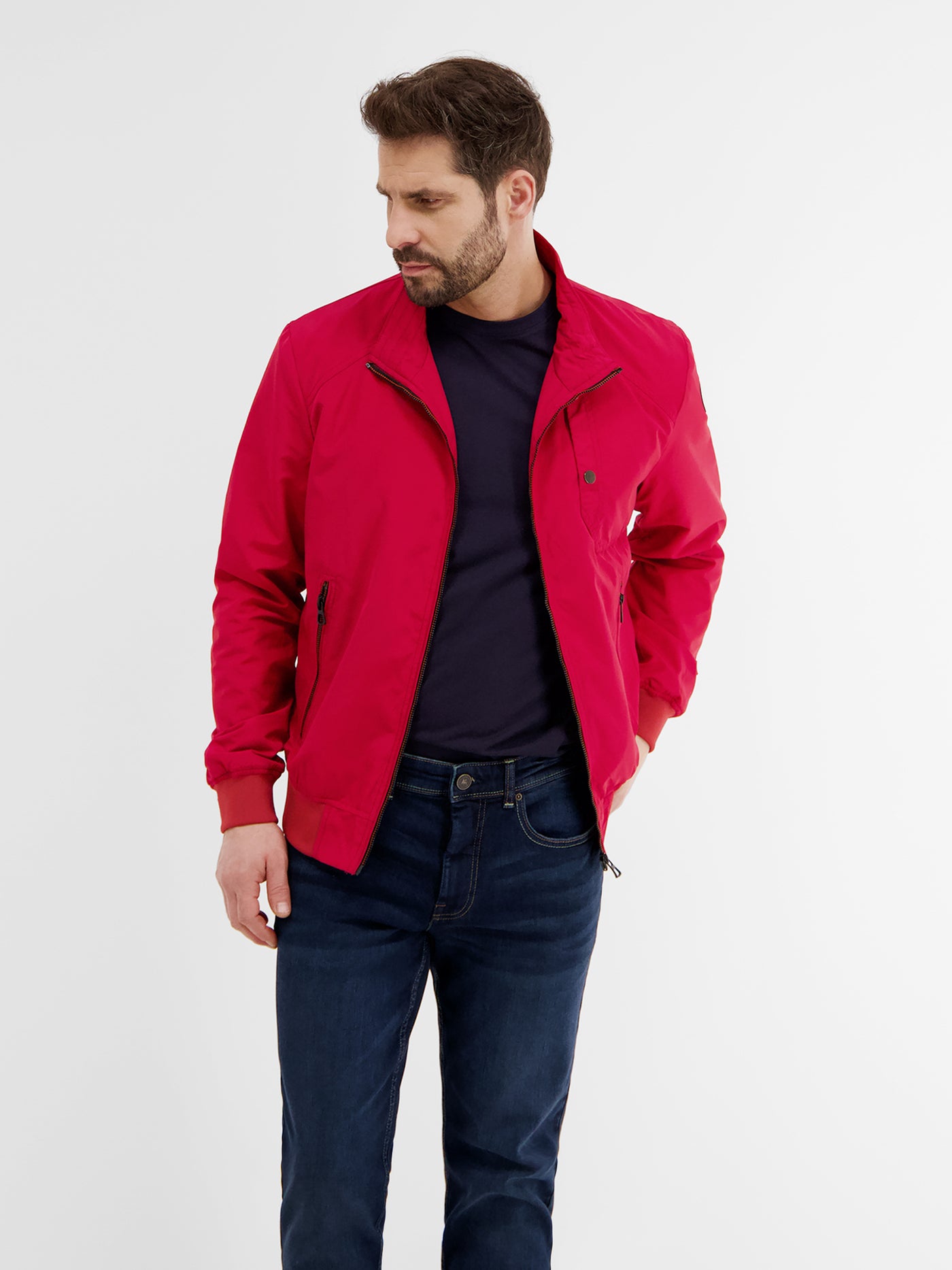 Light, summery blouson with stand-up collar
