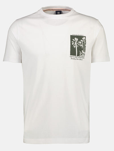 T-shirt met ronde hals en subtiele print op de borst
