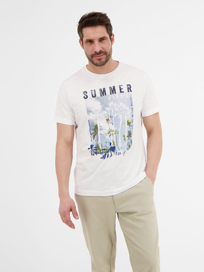 Klassisches T-Shirt mit sommerlichem Print
